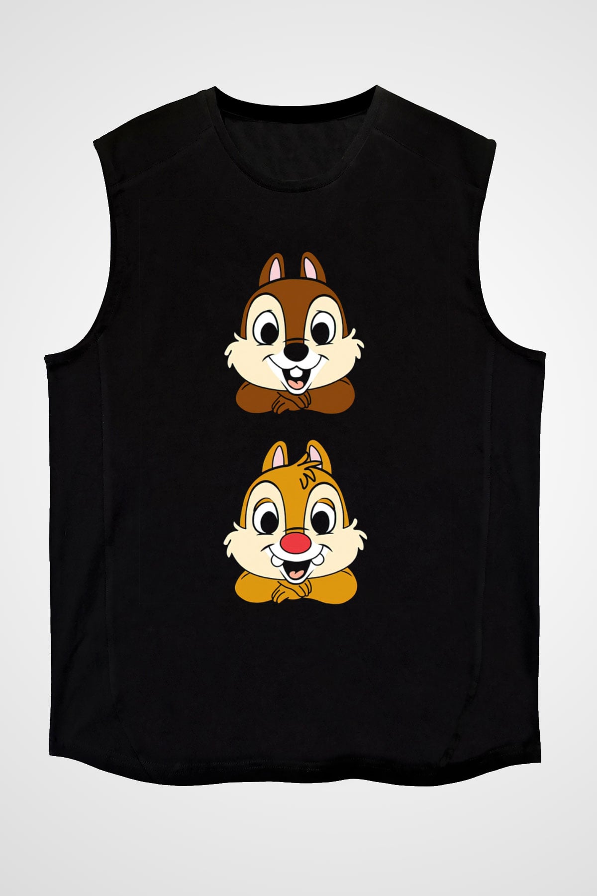 Chipn Dale Rescue Rangers Siyah Unisex  Kolsuz Tişört