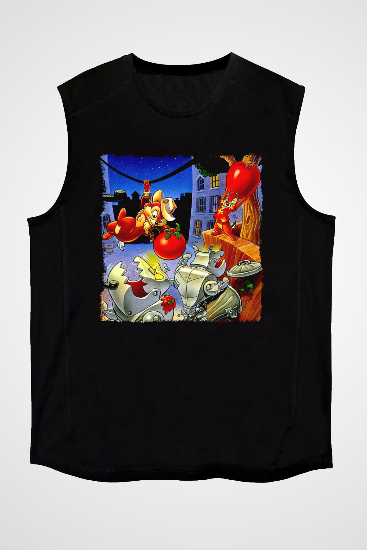 Chipn Dale Rescue Rangers Siyah Unisex  Kolsuz Tişört