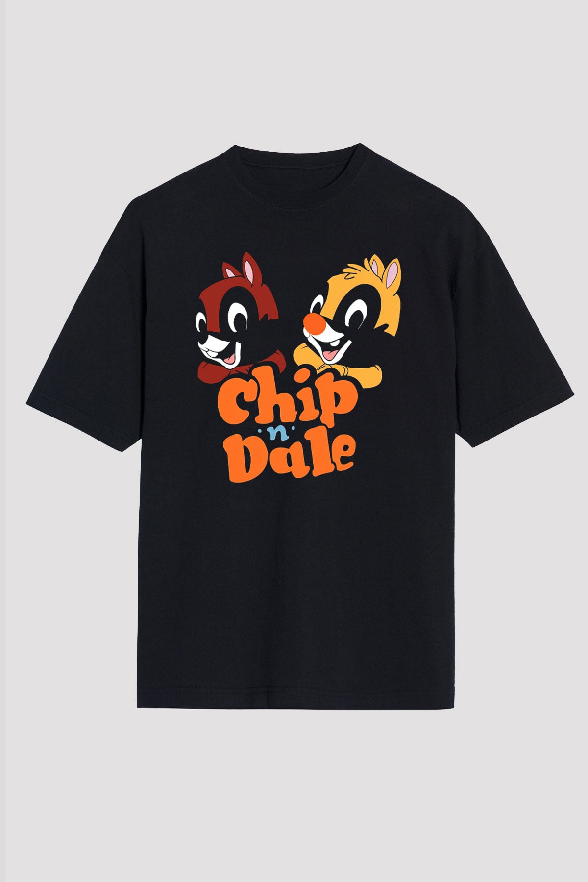 Chipn Dale Rescue Rangers Siyah Oversize Tişört