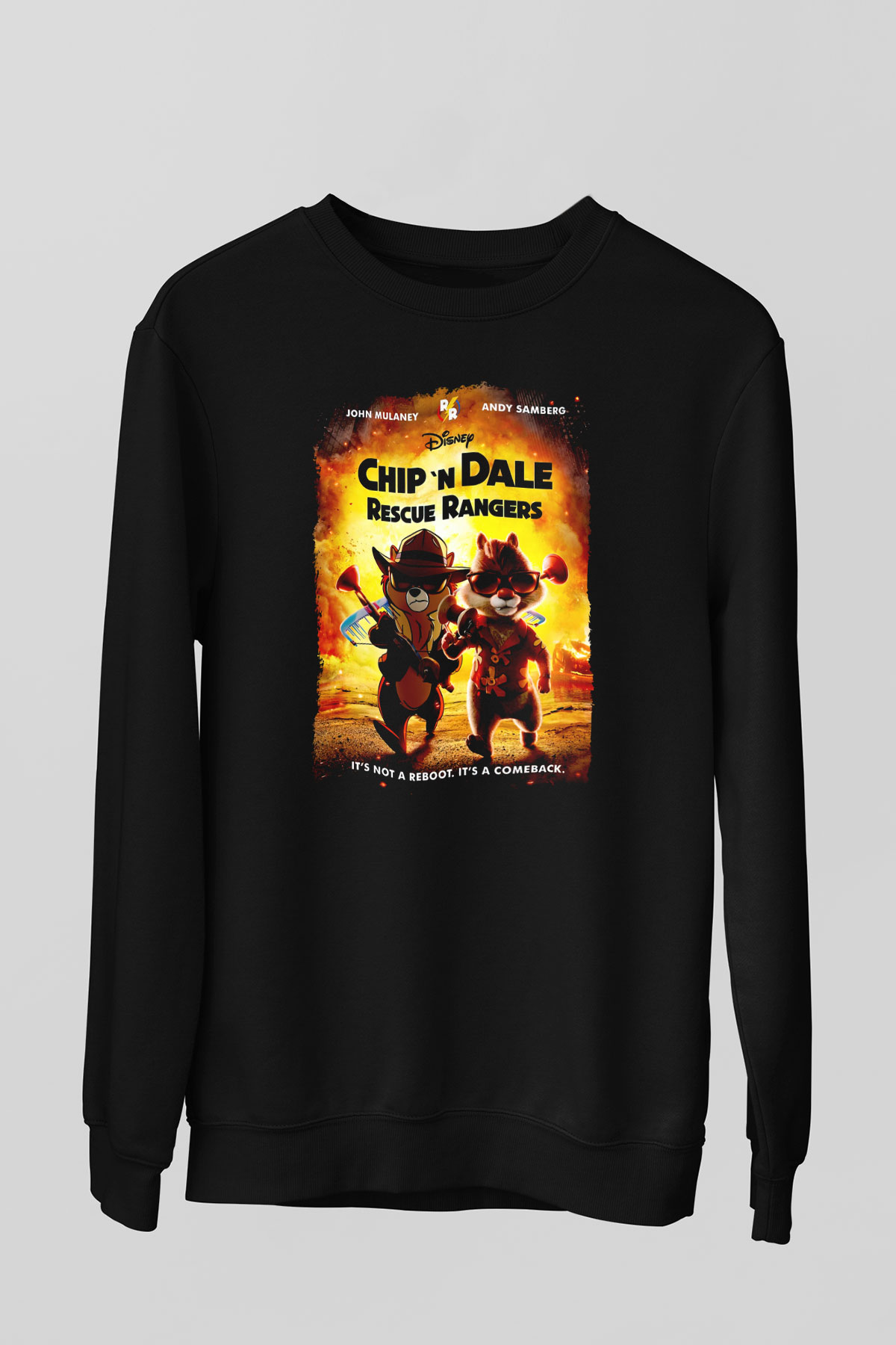 Chipn Dale Rescue Rangers Siyah Unisex  Sweatshirt