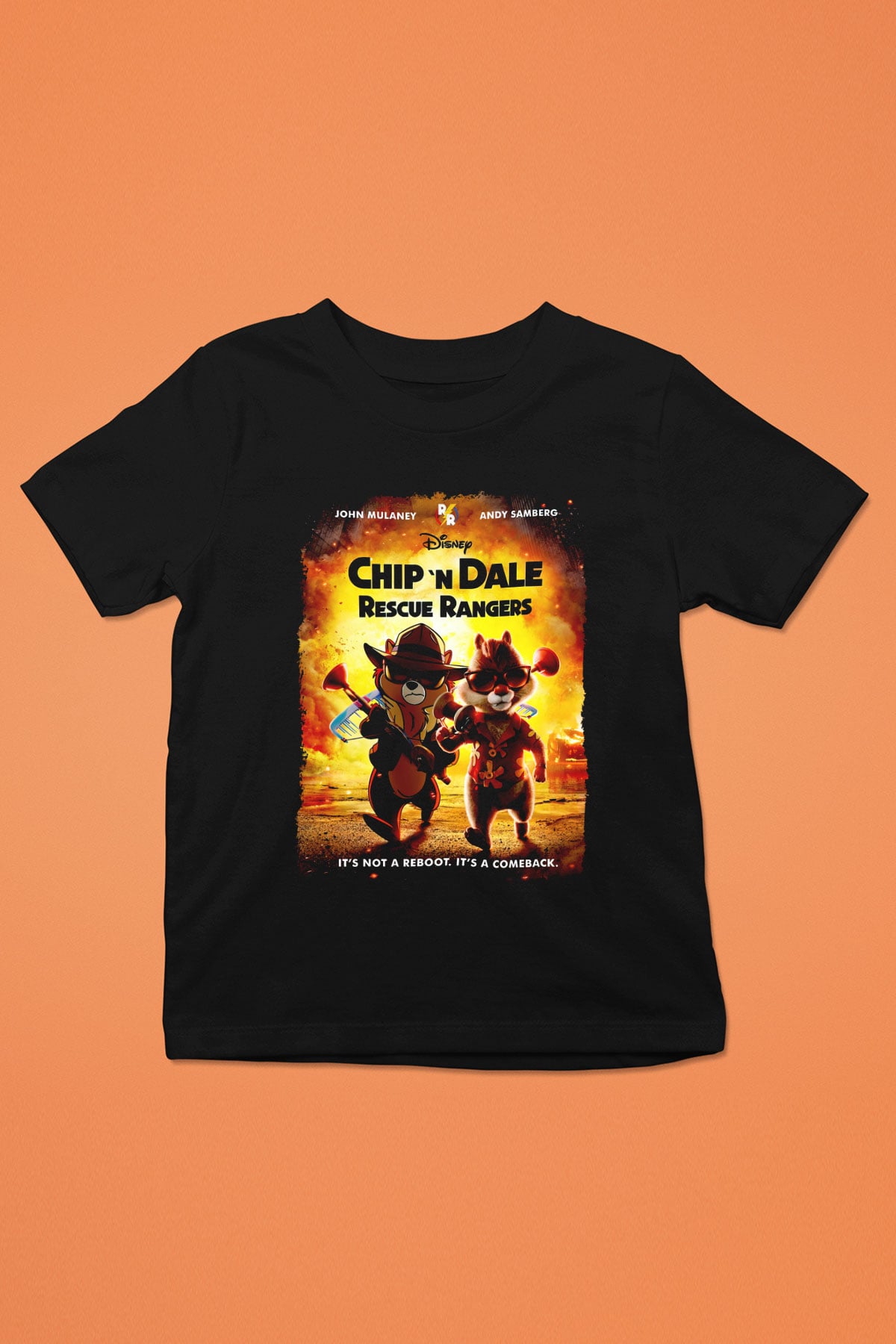 Chipn Dale Rescue Rangers Siyah Unisex  Çocuk Tişört
