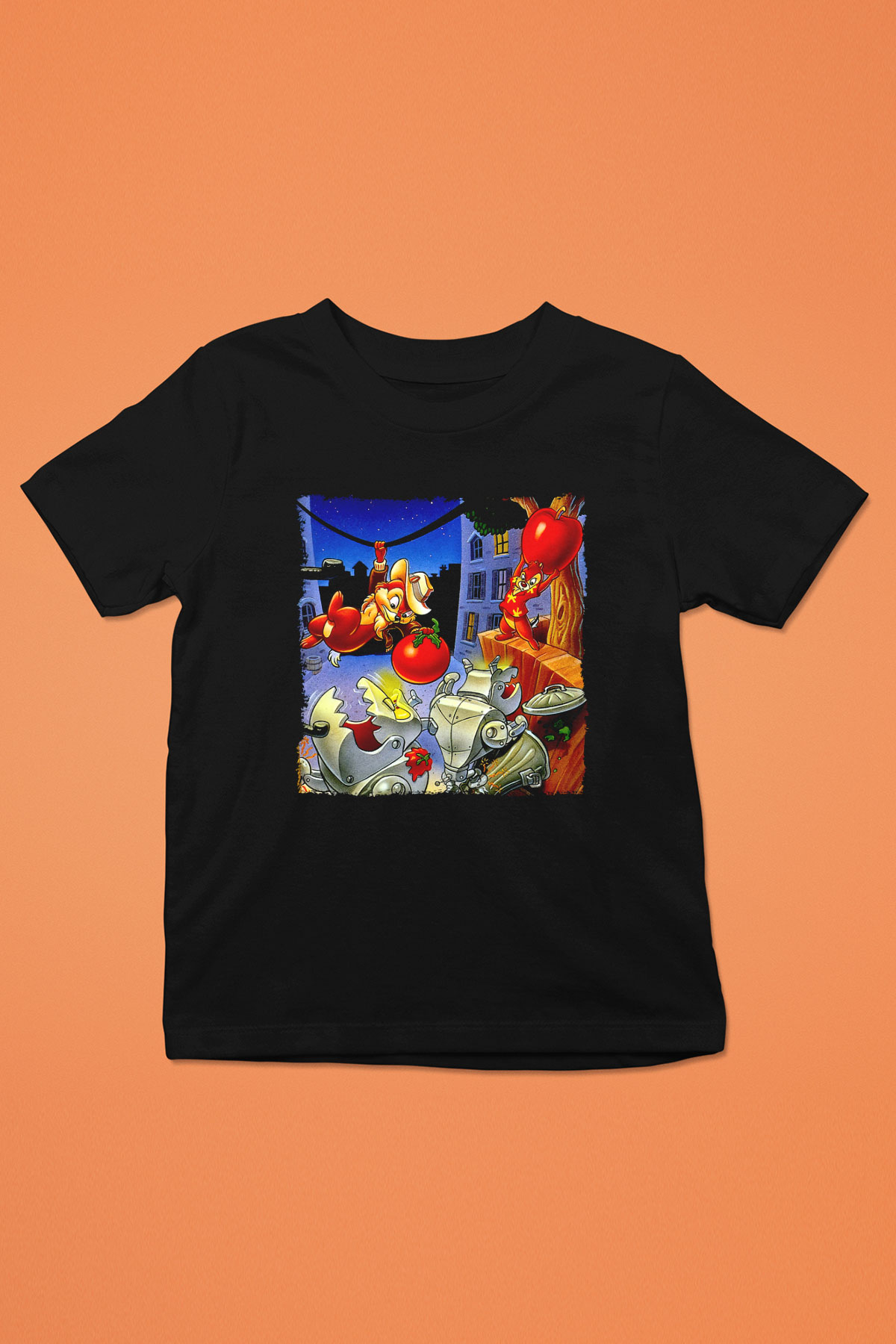 Chipn Dale Rescue Rangers Siyah Unisex  Çocuk Tişört