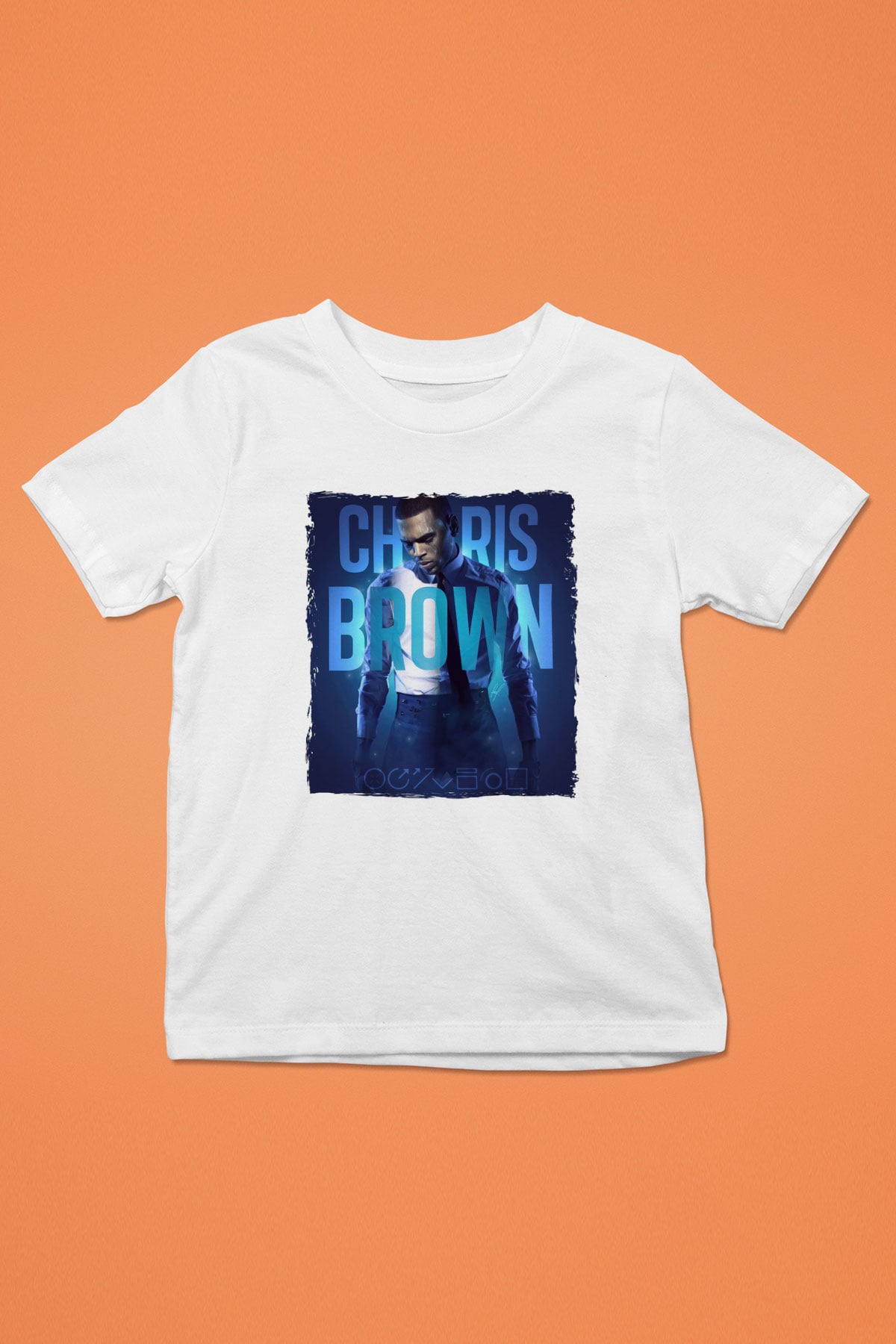 Chris Brown Beyaz Unisex Çocuk Tişört