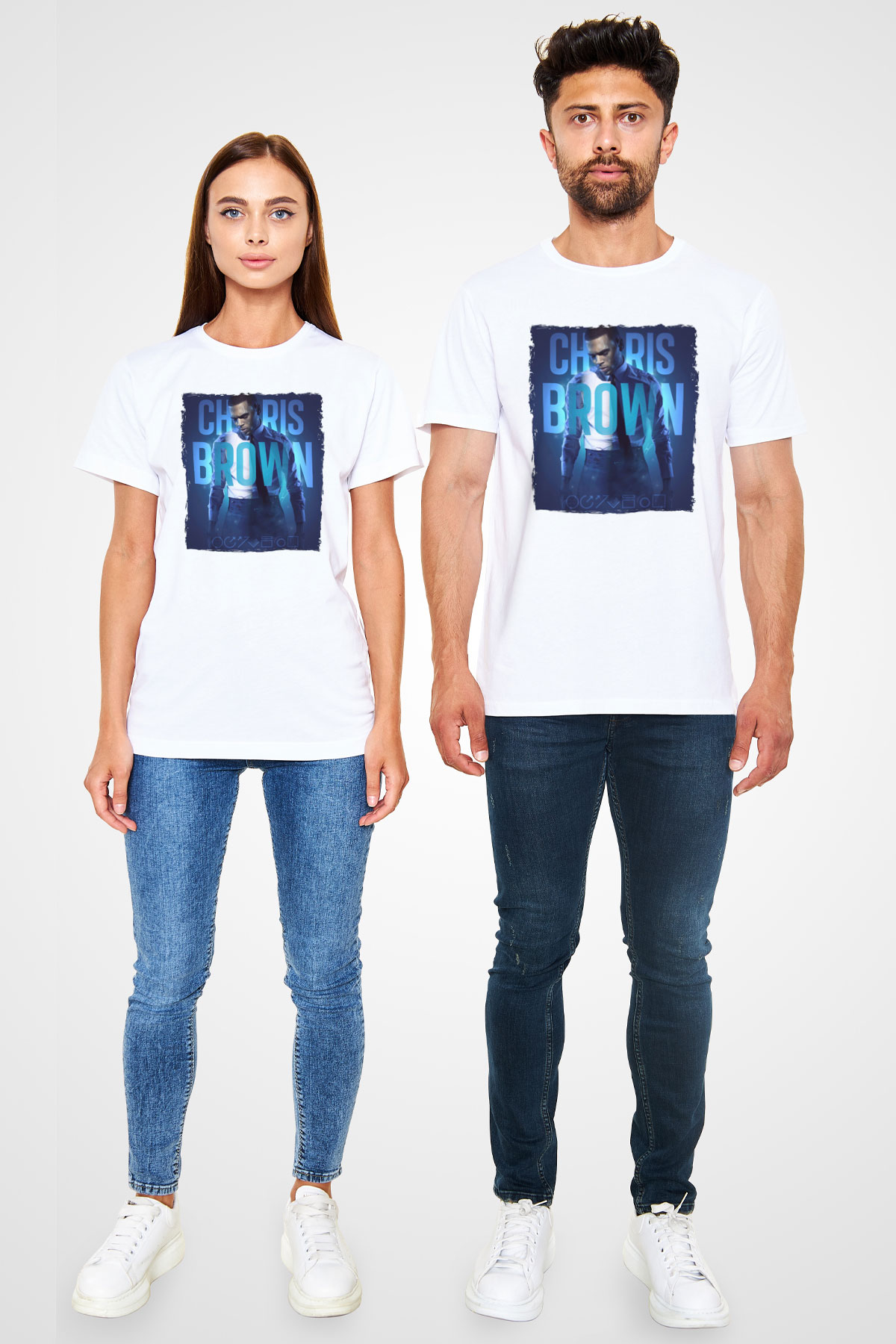 Chris Brown Beyaz Unisex Tişört T-Shirt - TişörtFabrikası