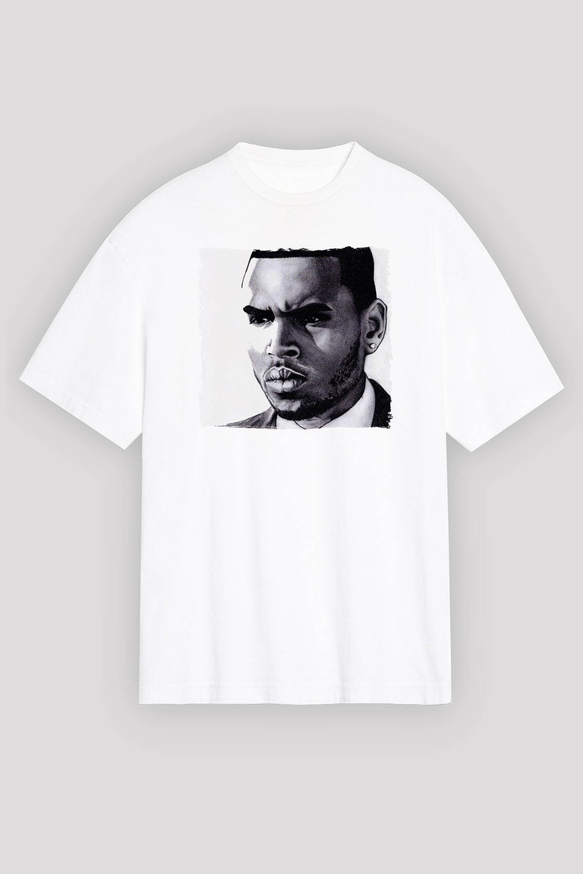 Chris Brown Beyaz Oversize Tişört Oversize T-shirt - TişörtFabrikası