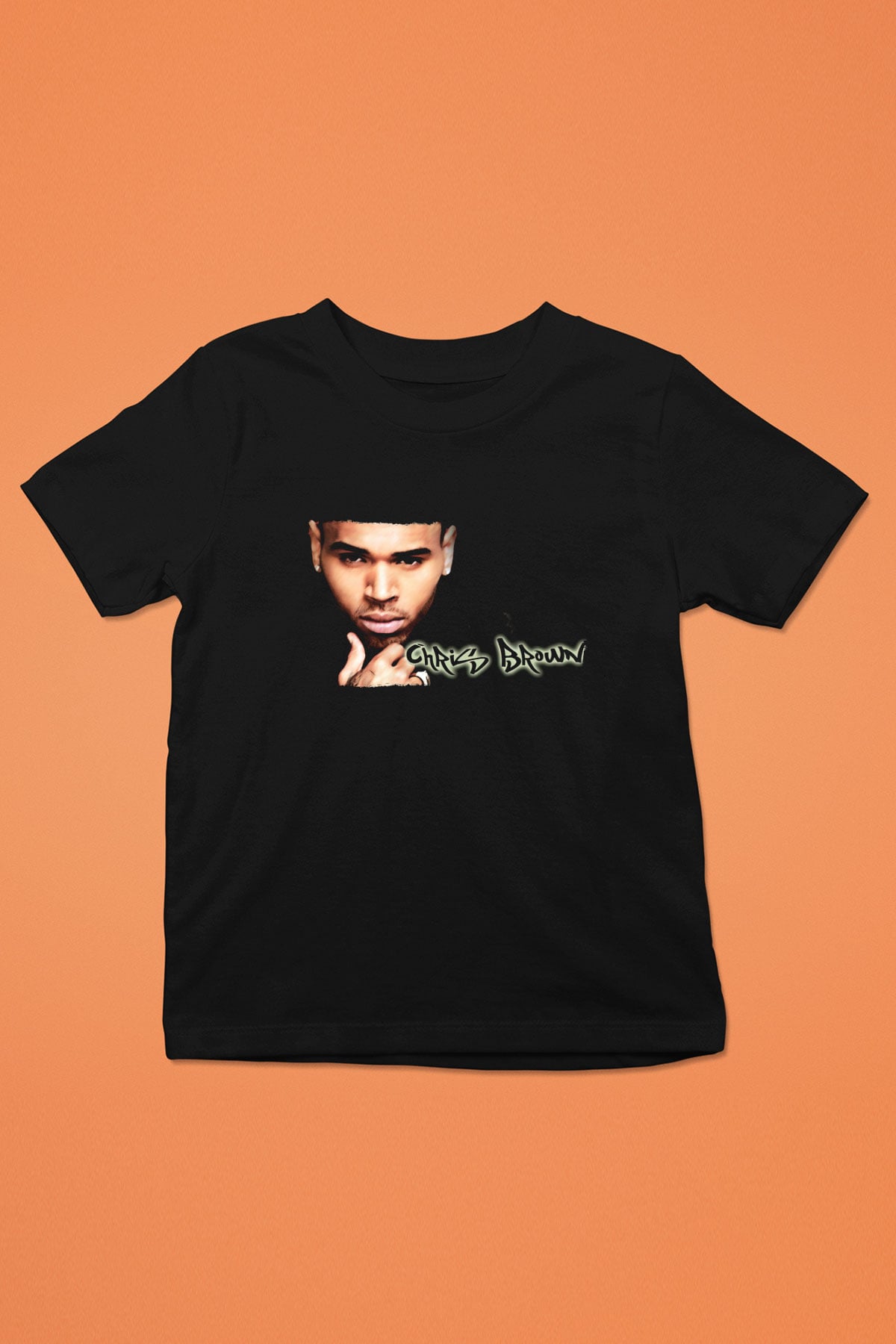Chris Brown Siyah Unisex Çocuk Tişört