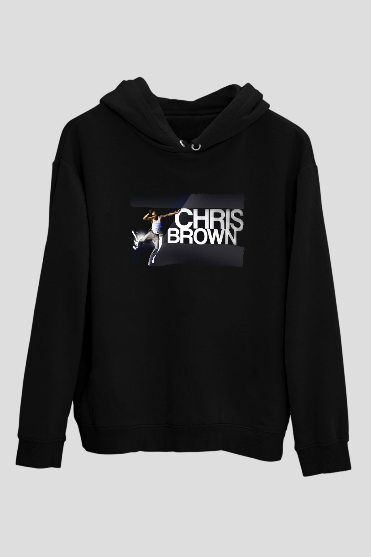 Chris Brown Siyah Unisex Kapüşonlu Sweatshirt