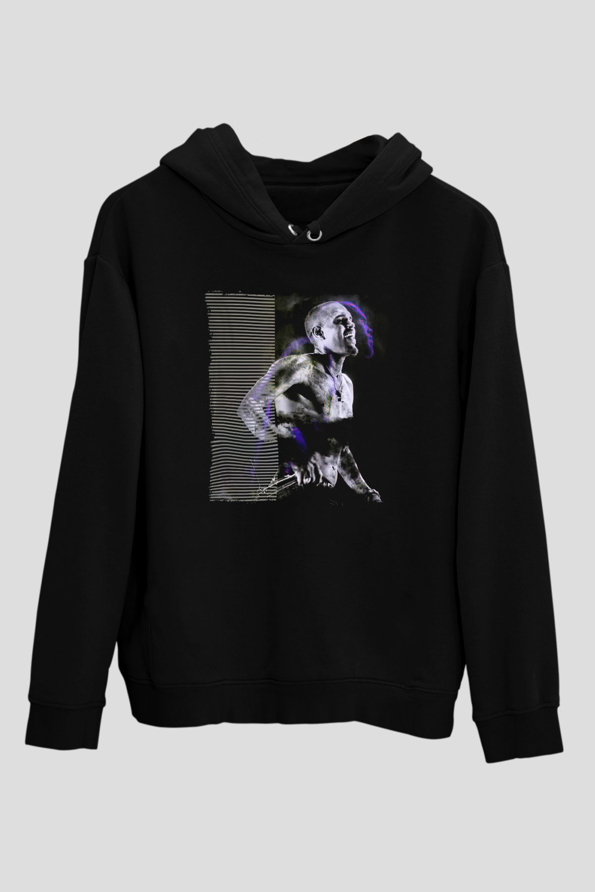 Chris Brown Siyah Unisex Kapüşonlu Sweatshirt