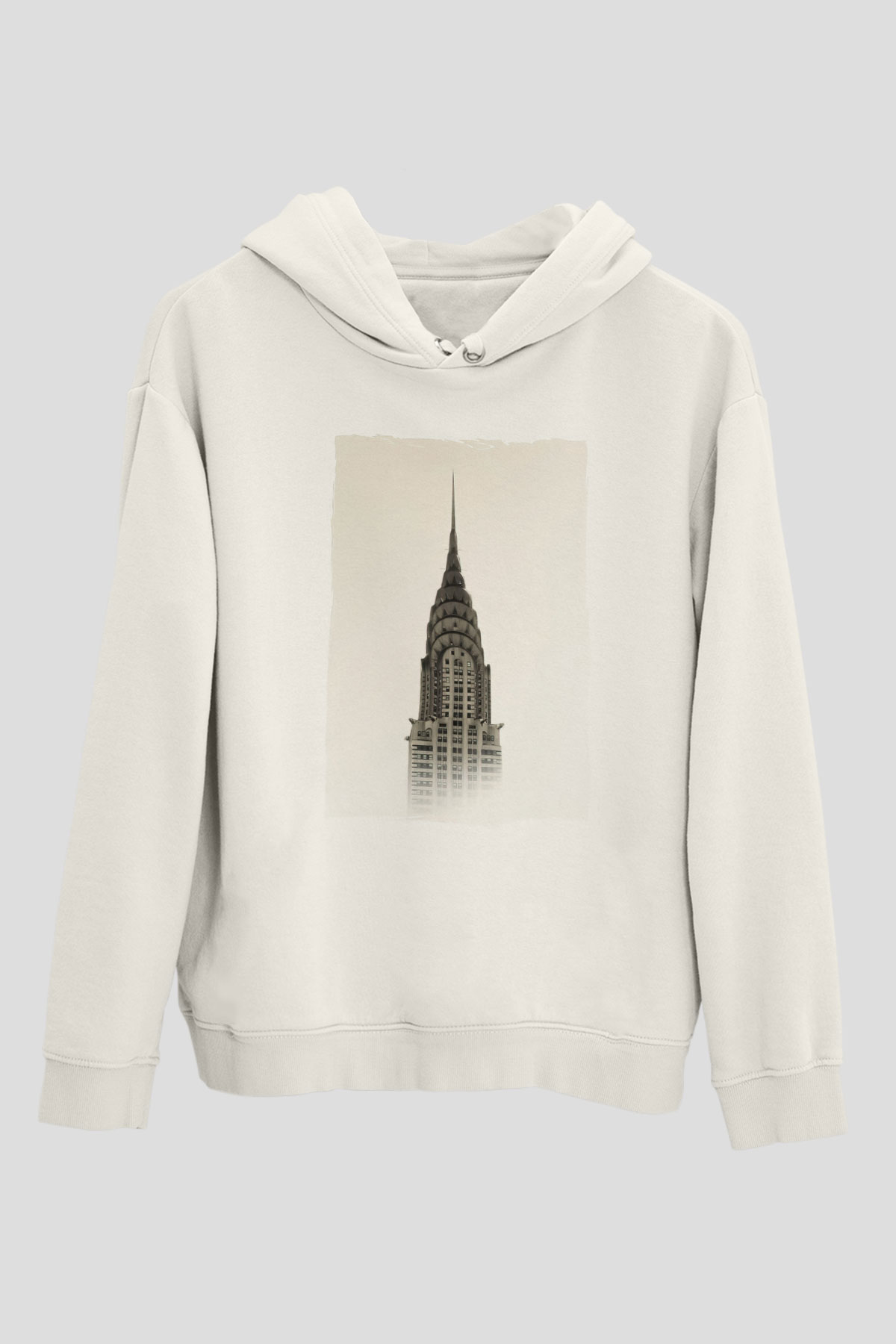 Chrysler Binası Beyaz Unisex Hoodie