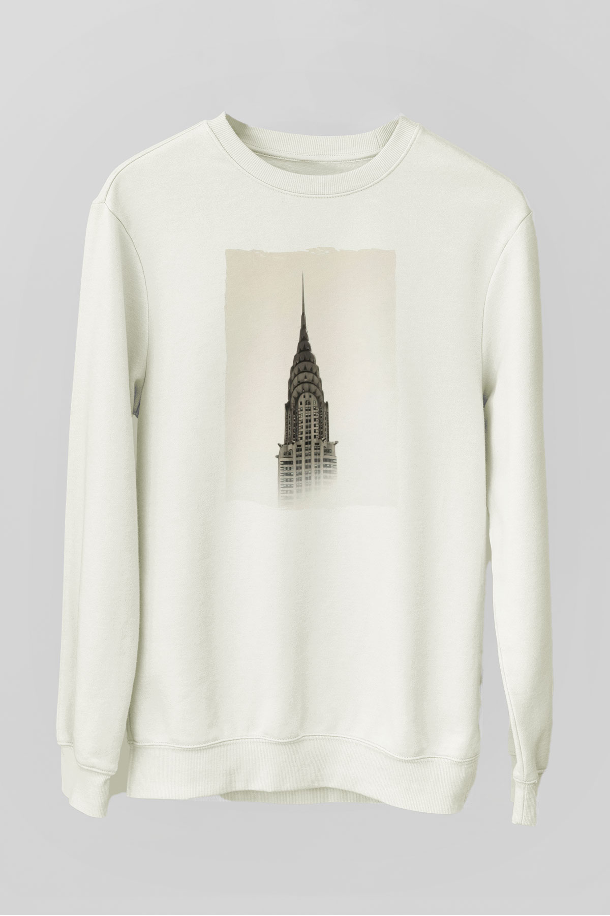 Chrysler Binası Beyaz Unisex Sweatshirt