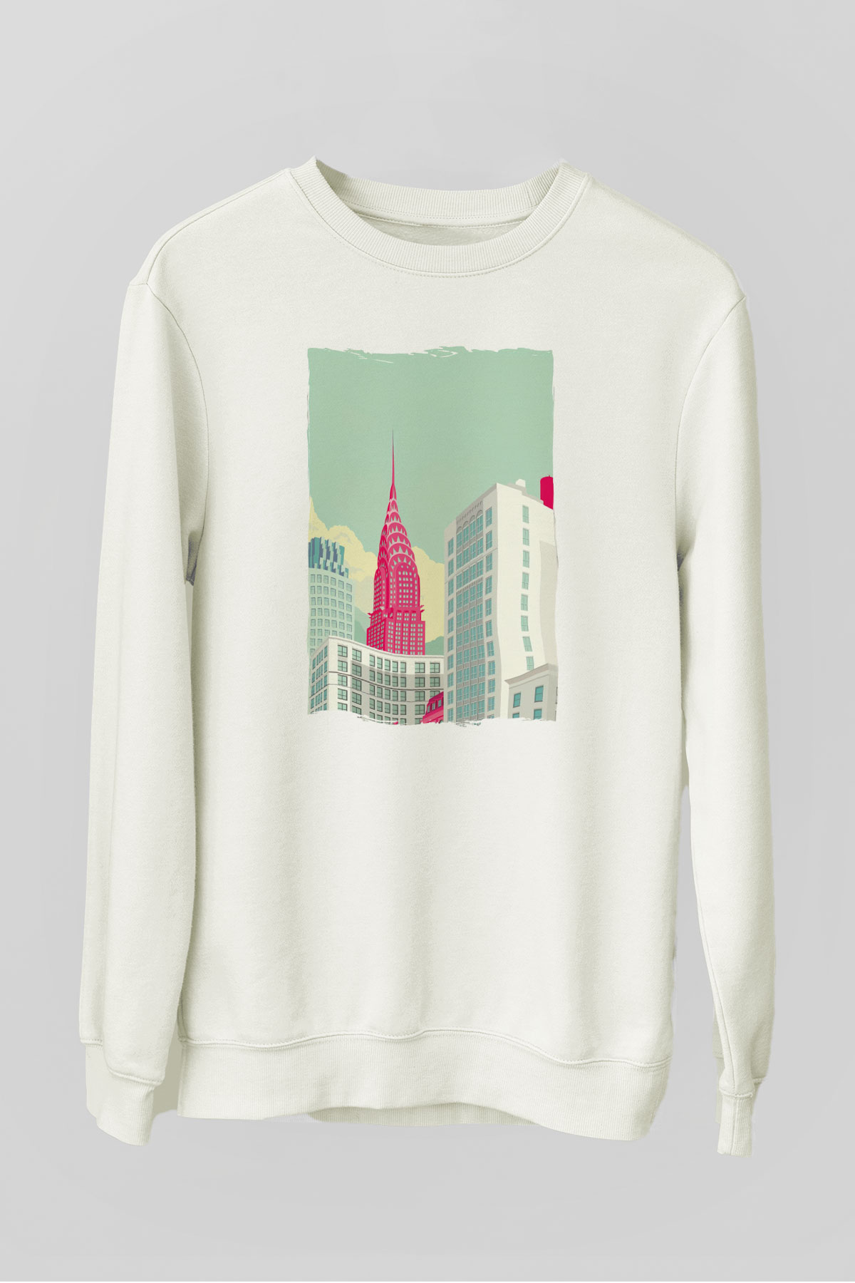 Chrysler Binası Beyaz Unisex Sweatshirt