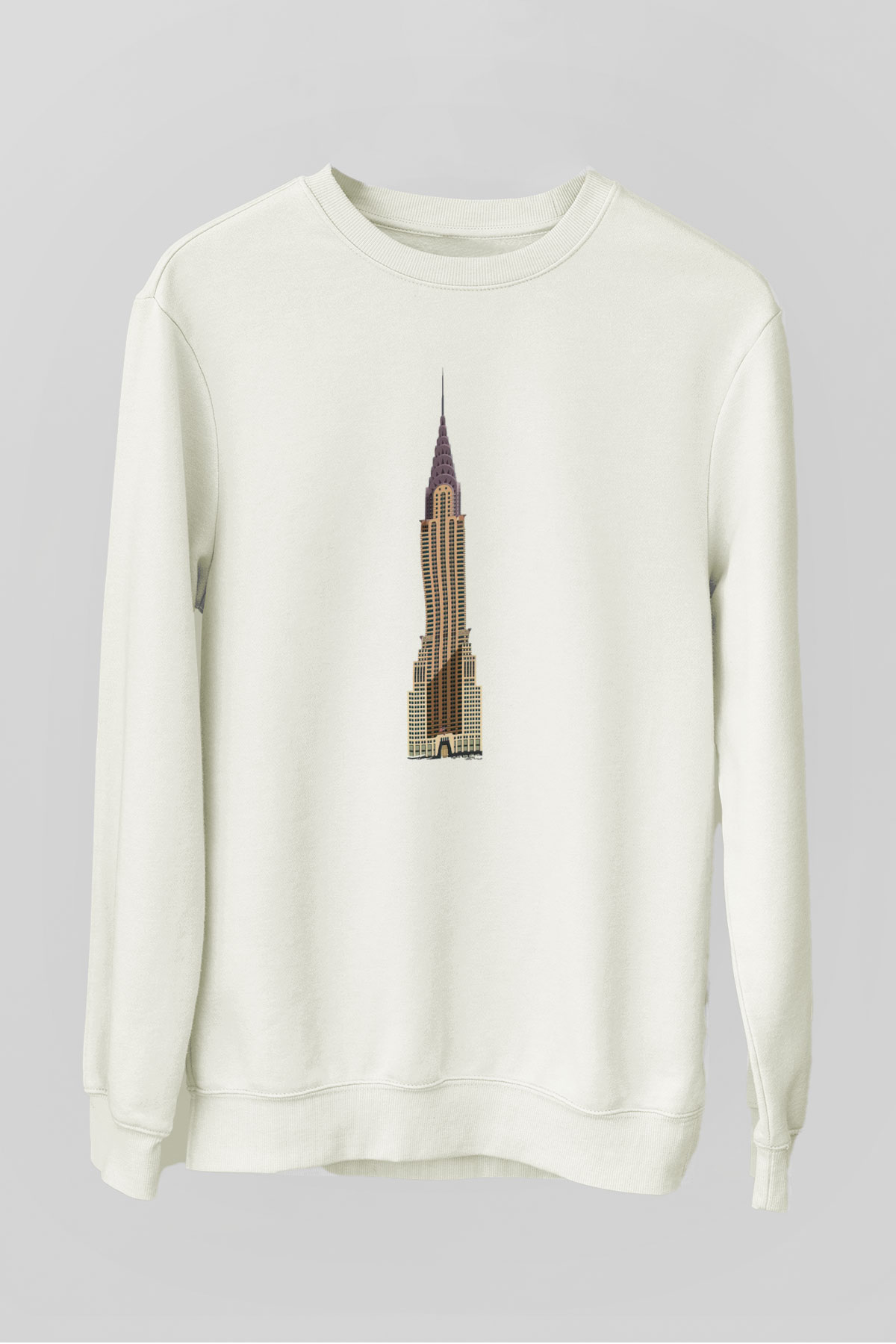 Chrysler Binası Beyaz Unisex Sweatshirt