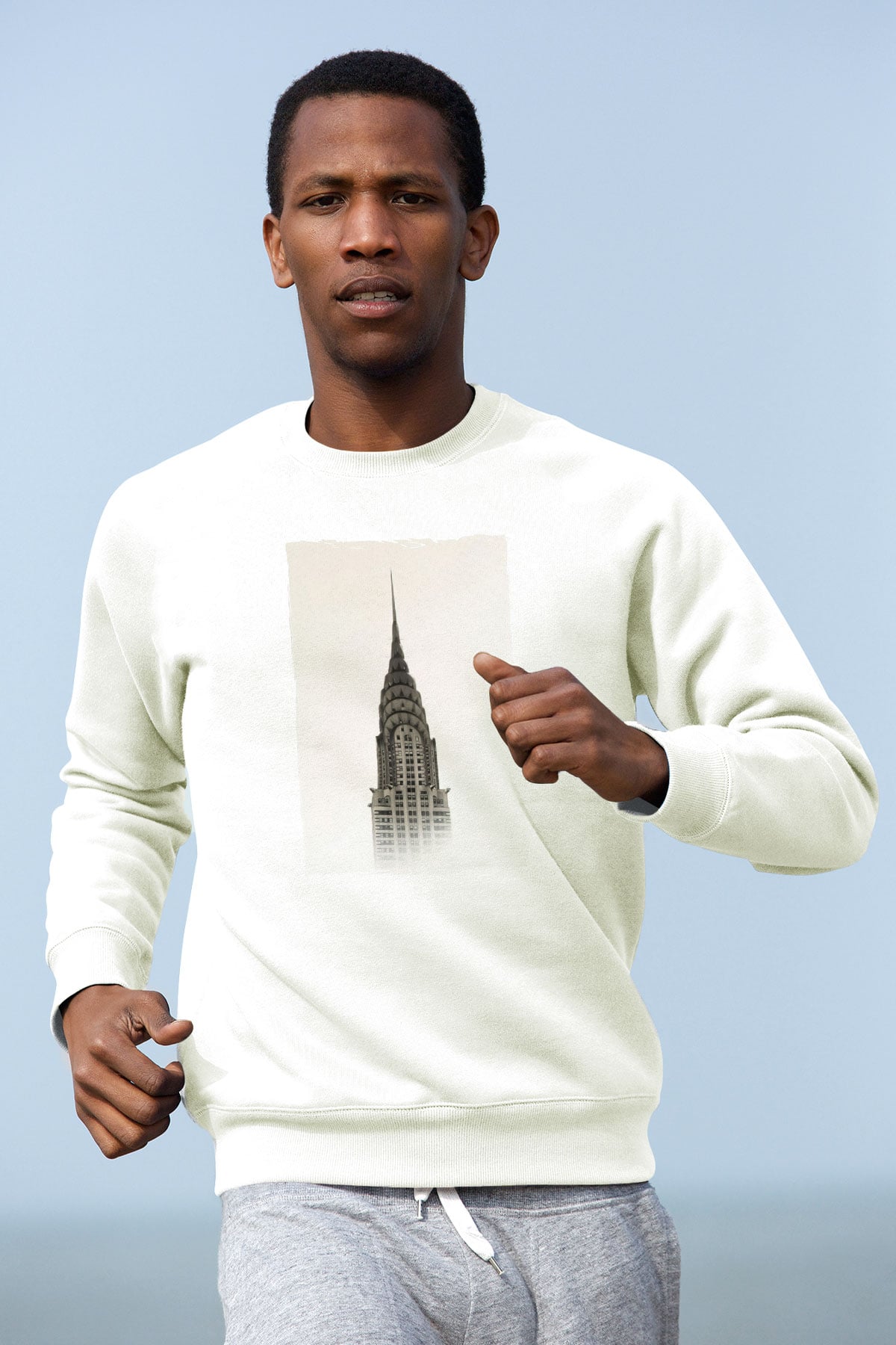 Chrysler Binası Beyaz Unisex Sweatshirt
