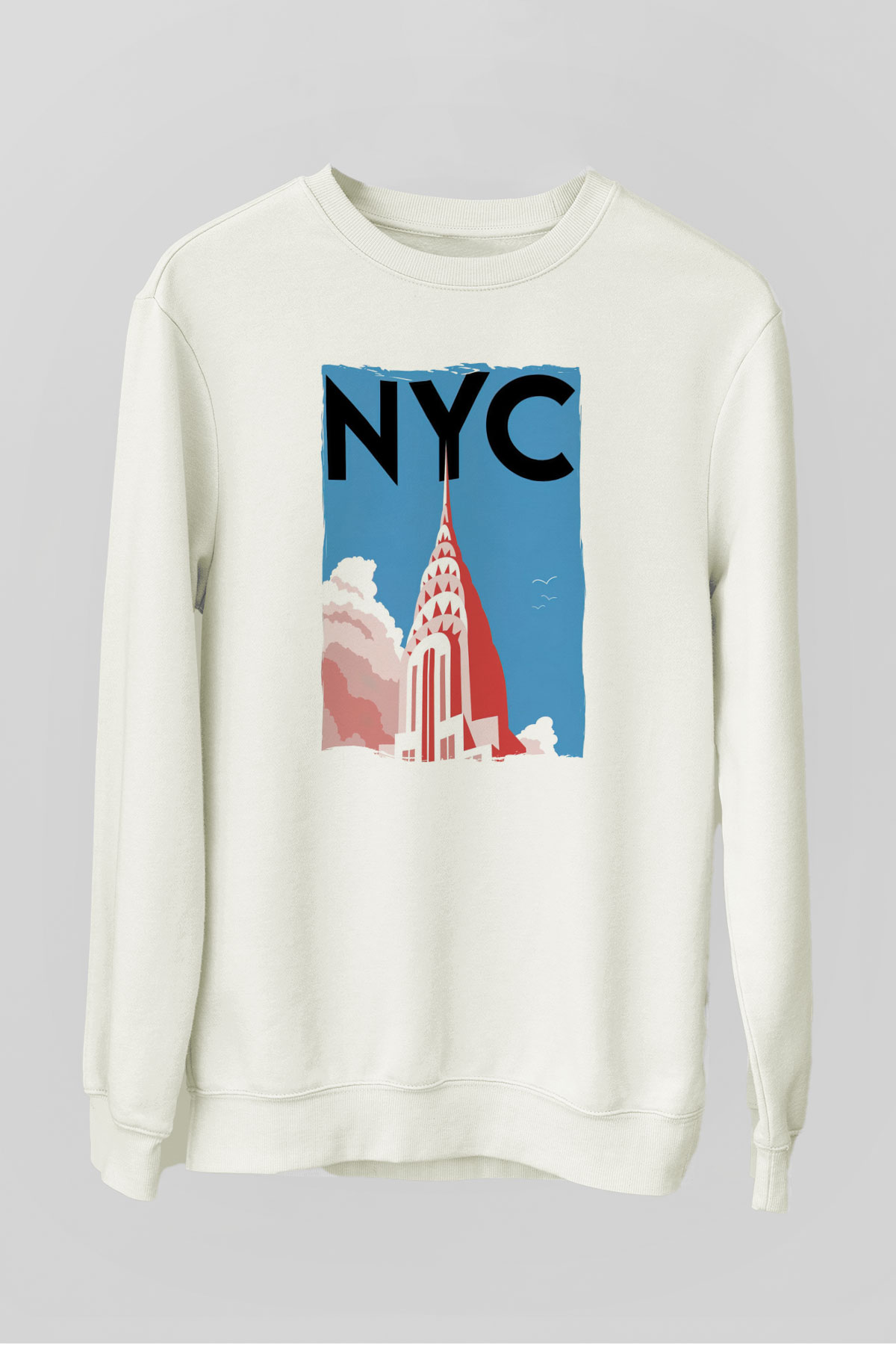 Chrysler Binası Beyaz Unisex Sweatshirt