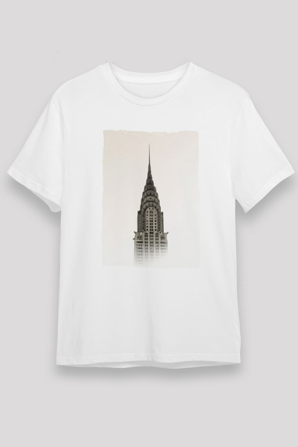 Chrysler Binası Beyaz Unisex Tişört T-Shirt - TişörtFabrikası