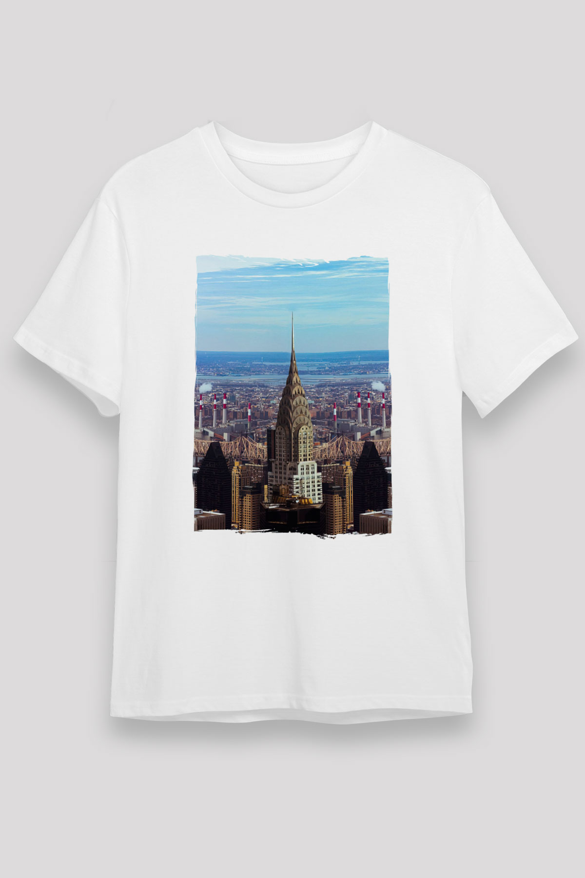 Chrysler Binası Beyaz Unisex Tişört T-Shirt - TişörtFabrikası