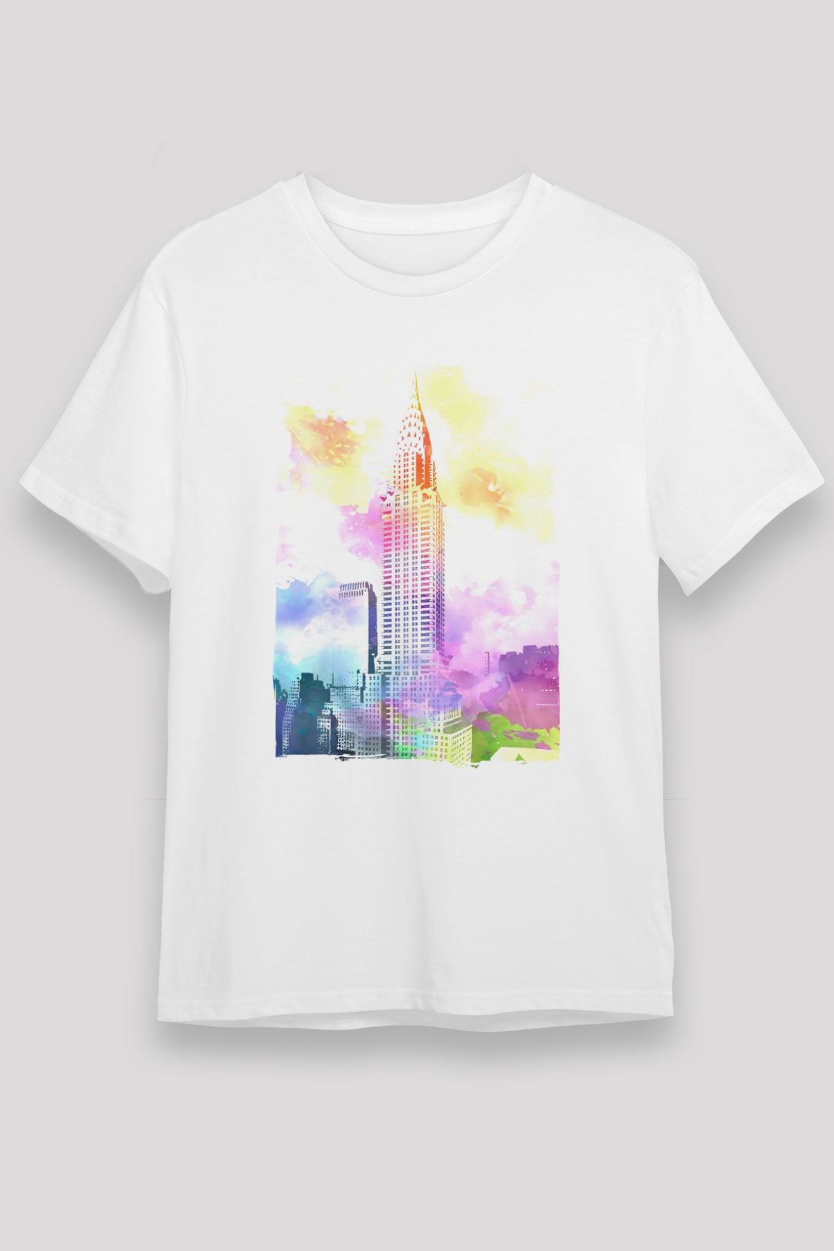 Chrysler Binası Beyaz Unisex Tişört T-Shirt - TişörtFabrikası