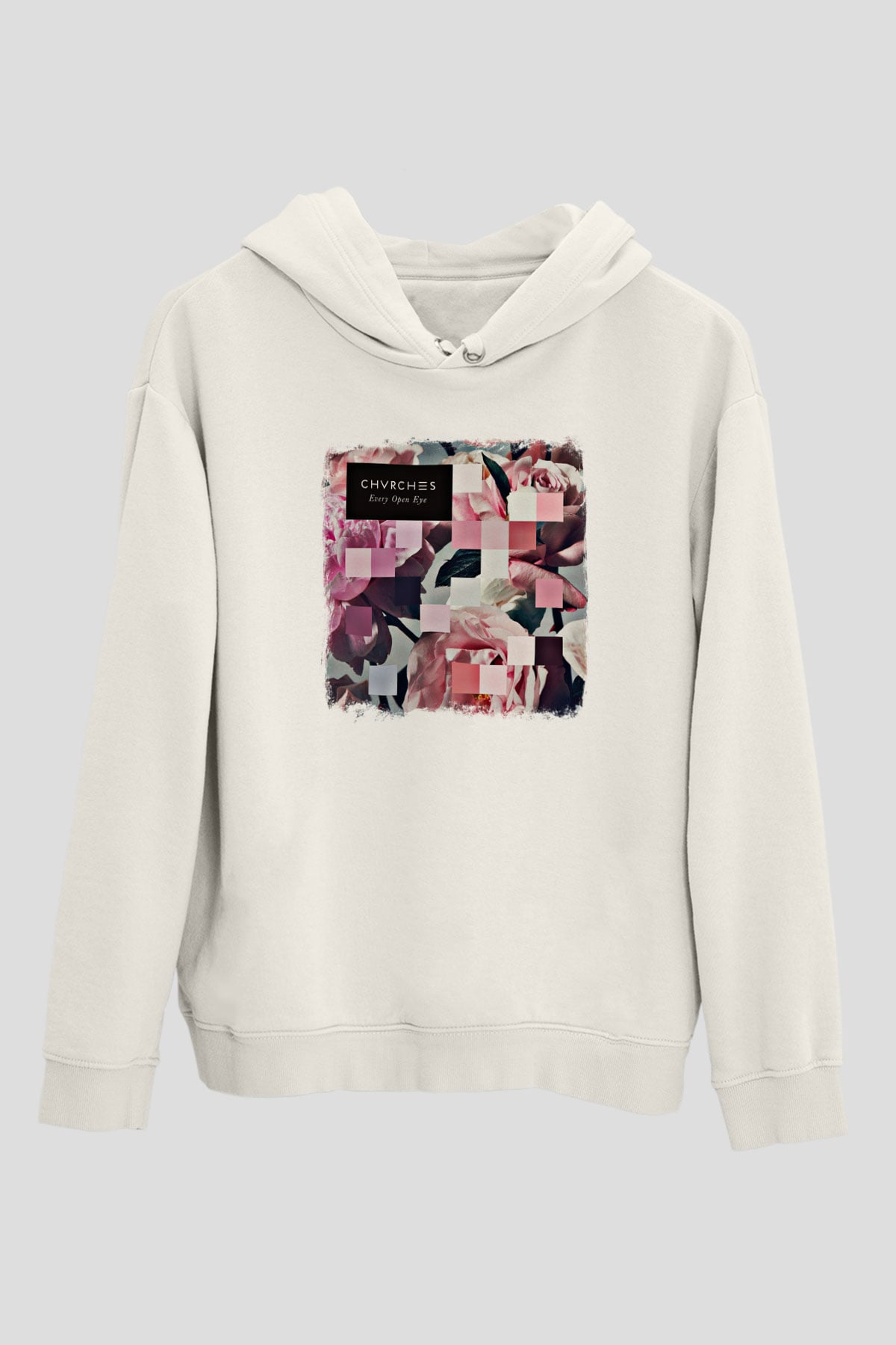 CHVRCHES Baskılı Unisex Beyaz Hoodie