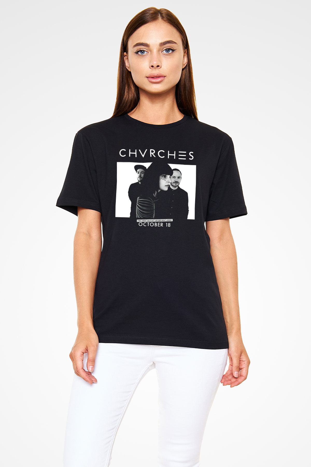 CHVRCHES Siyah Unisex Tişört T-Shirt - TişörtFabrikası