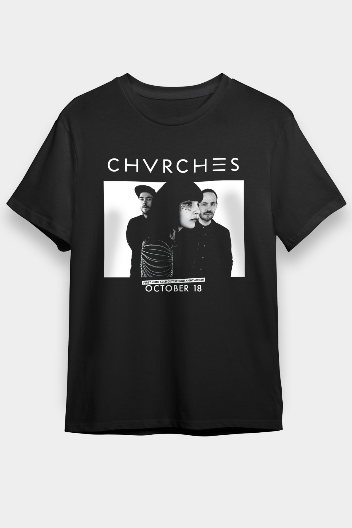 CHVRCHES Siyah Unisex Tişört T-Shirt - TişörtFabrikası