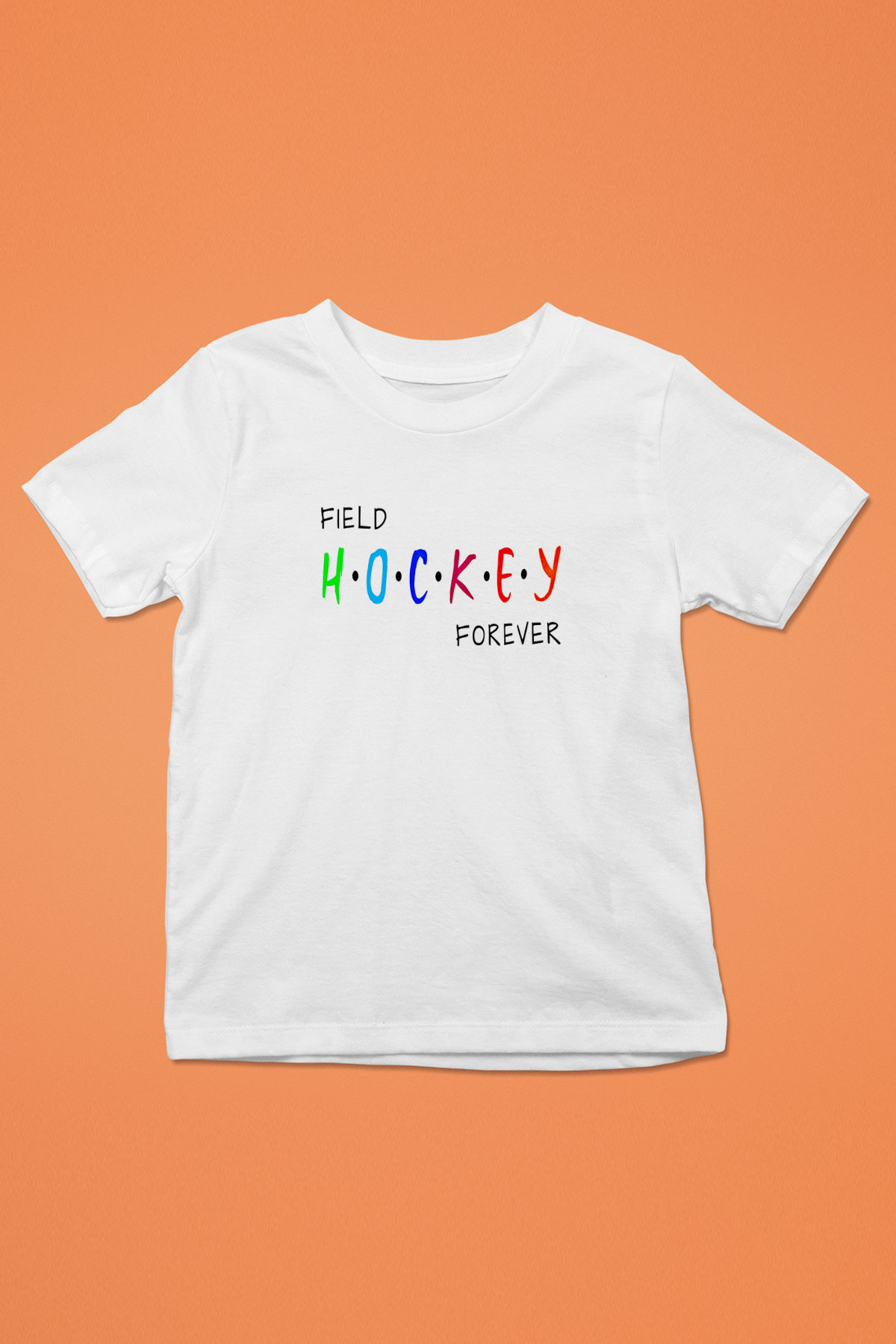 Çim Hokeyi Baskılı Unisex Beyaz Çocuk Tişört - Tshirt