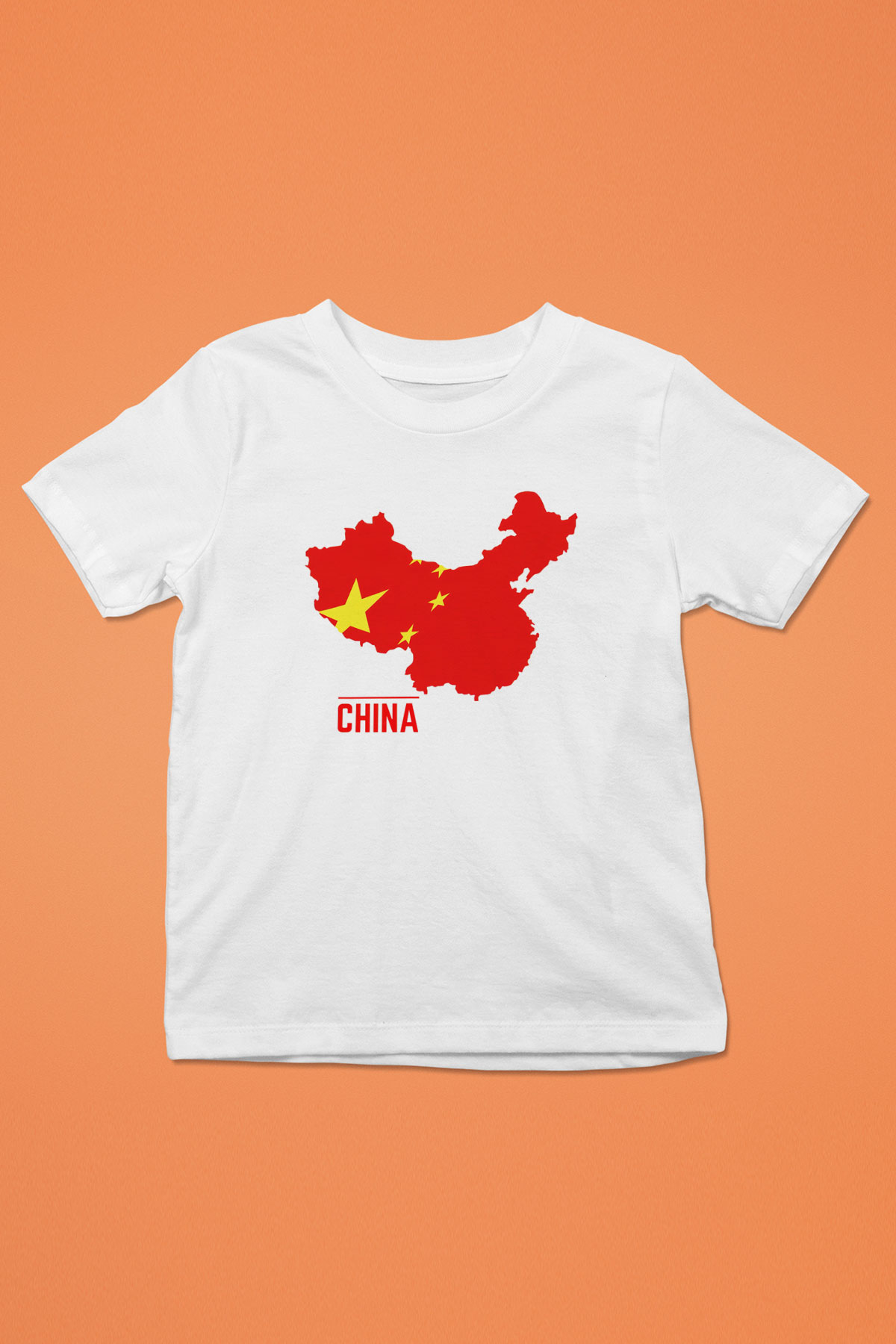 Çin Baskılı Beyaz Unisex Çocuk Tişört