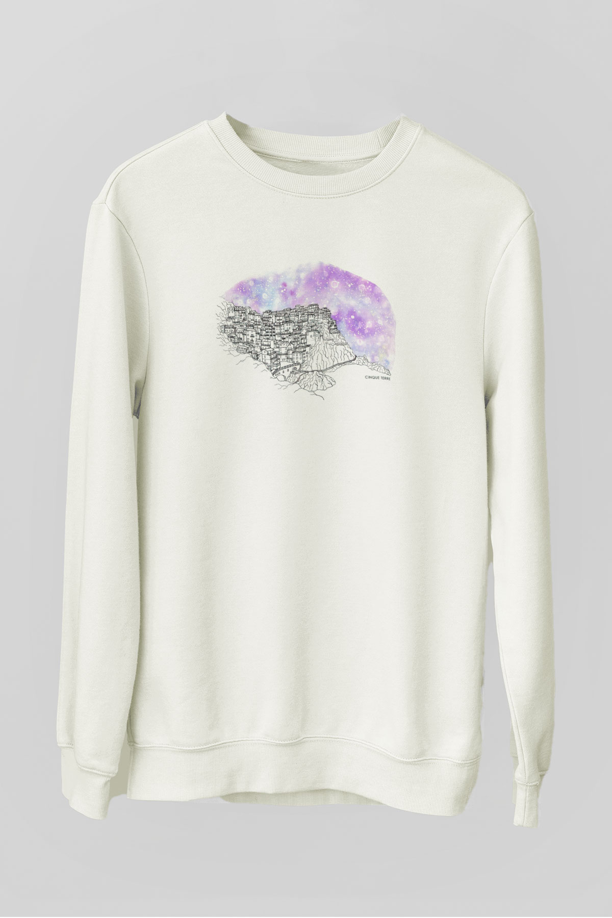 Cinque Terre Beyaz Unisex Sweatshirt