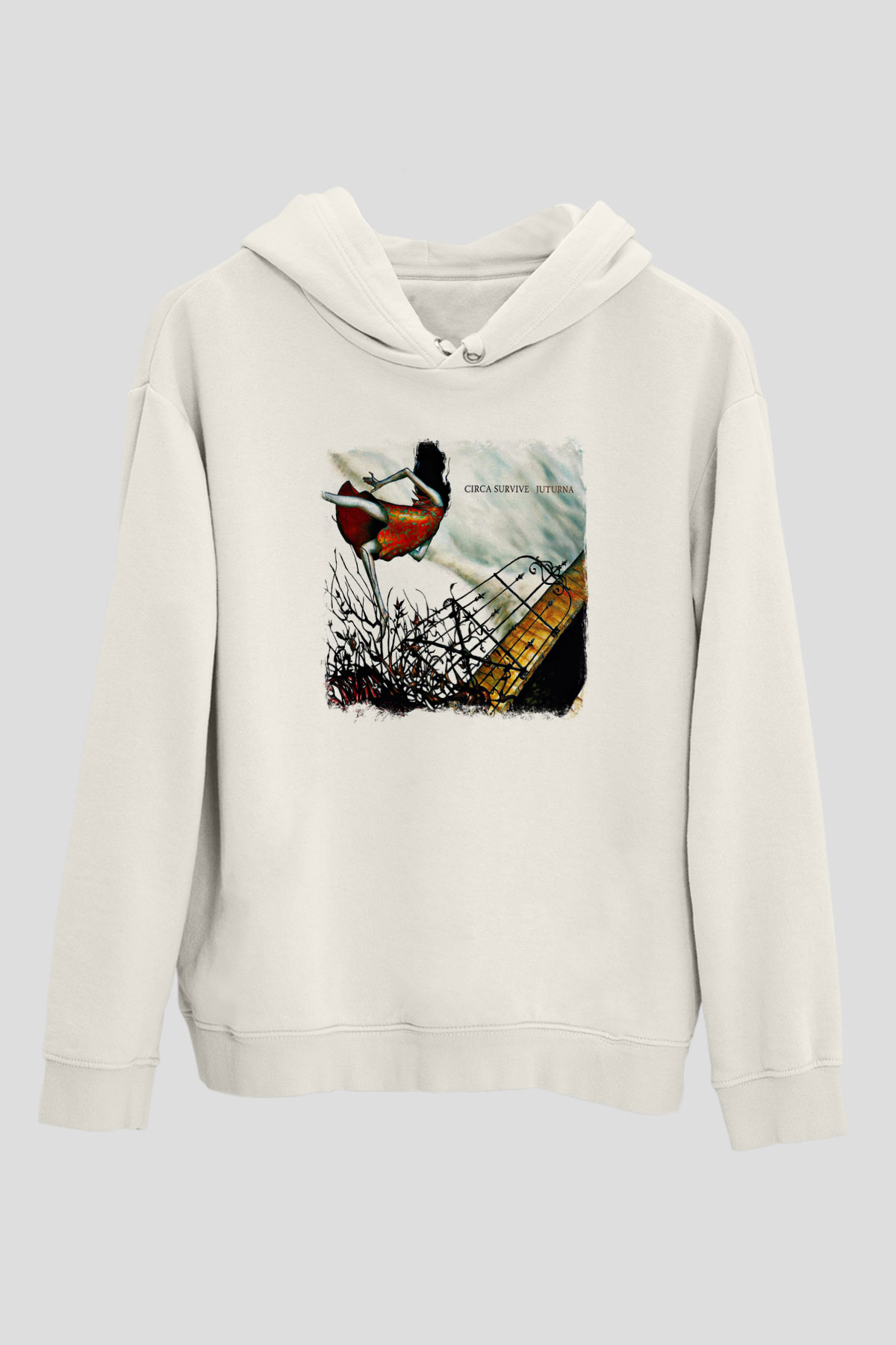 Circa Survive Baskılı Unisex Beyaz Hoodie