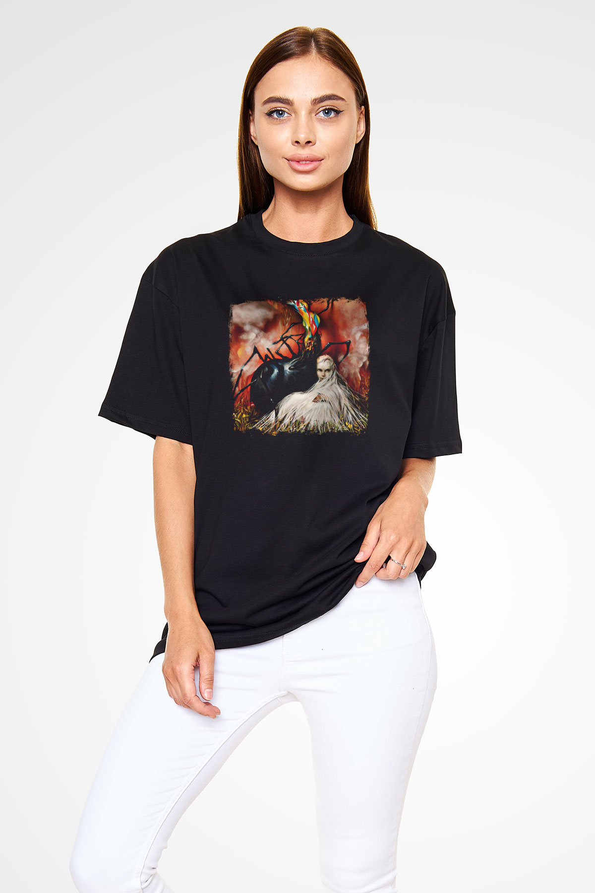 Circa Survive Baskılı Unisex Siyah Oversize Tişört