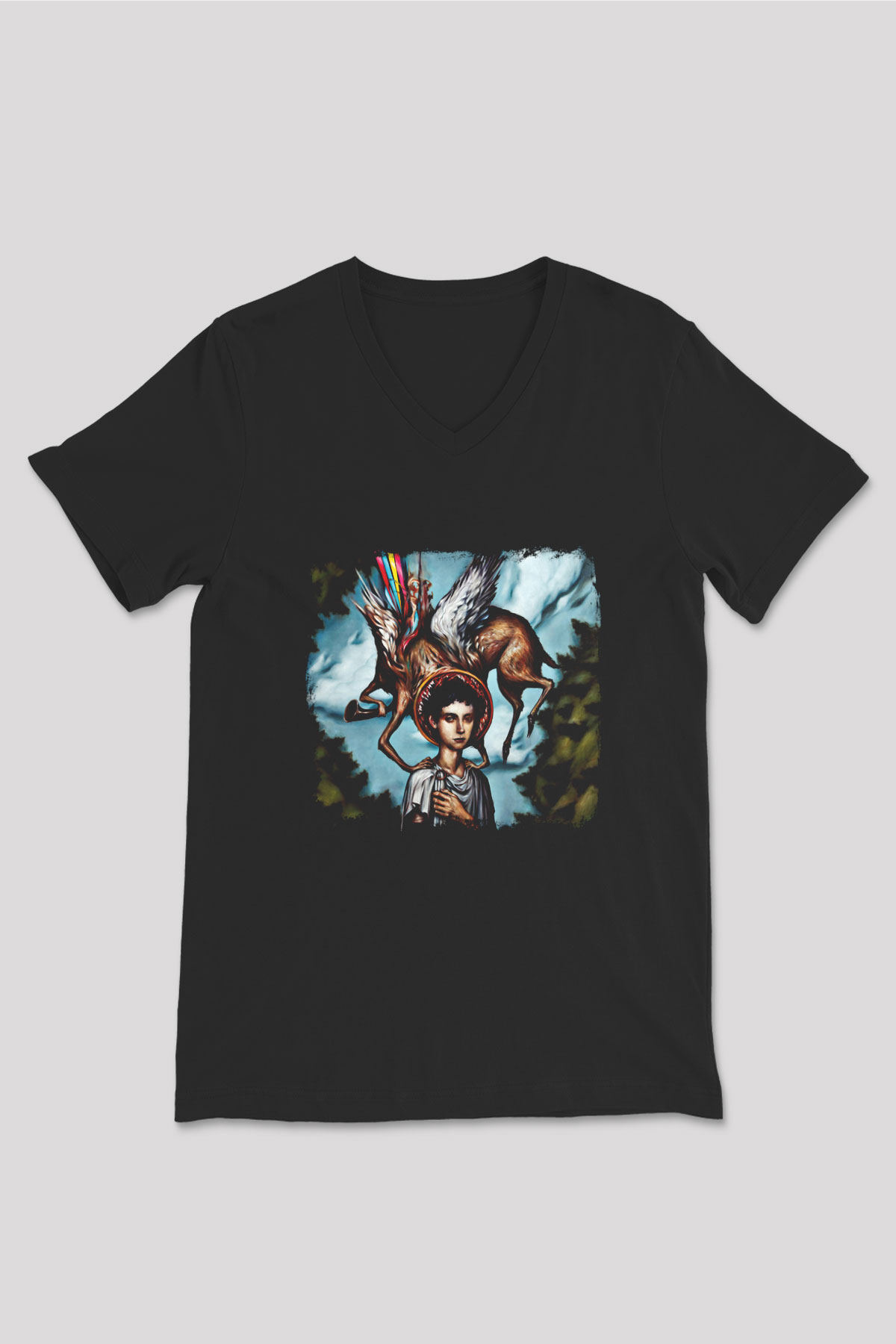 Circa Survive Baskılı Unisex Siyah V Yaka Tişört