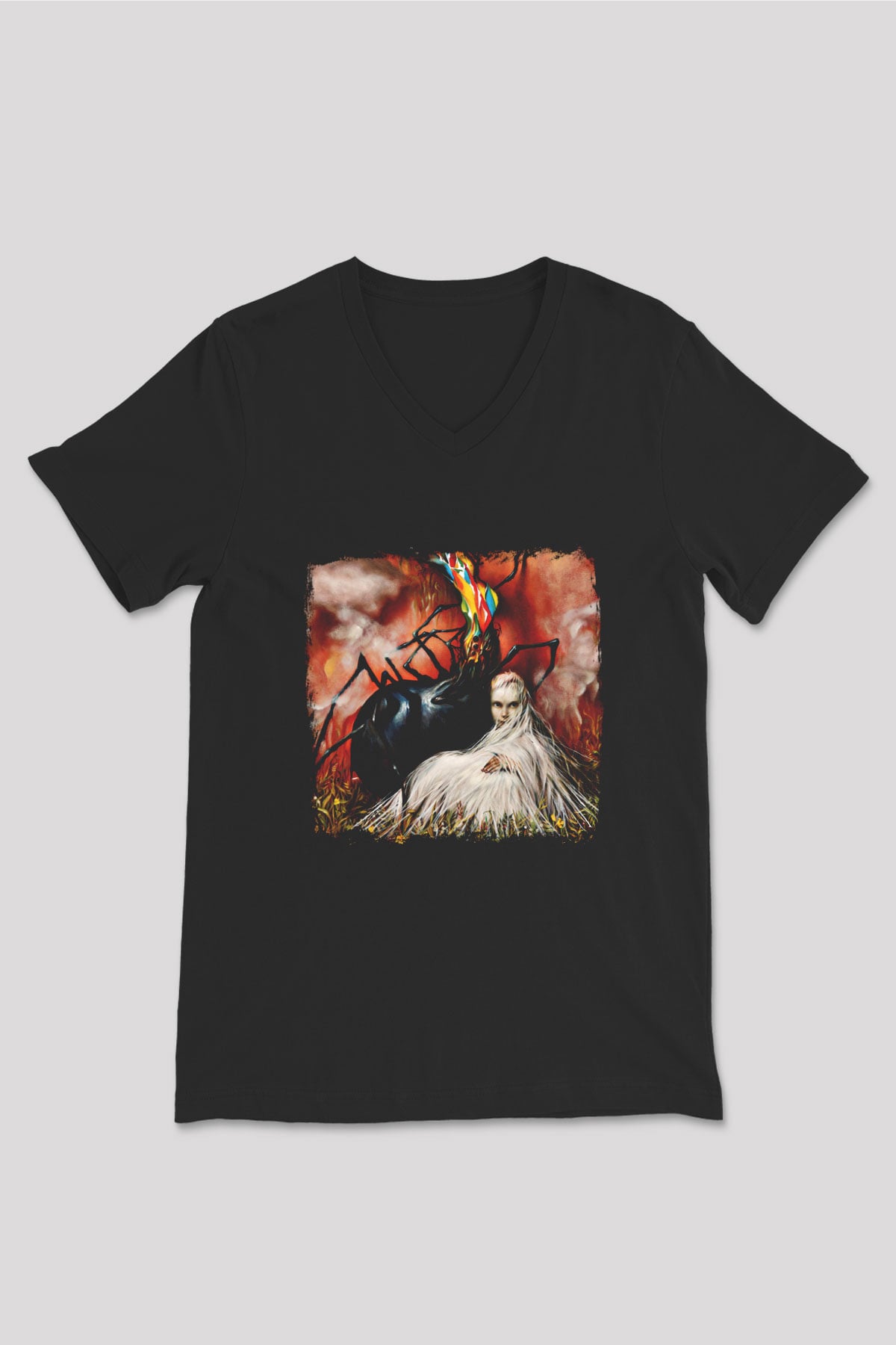 Circa Survive Baskılı Unisex Siyah V Yaka Tişört