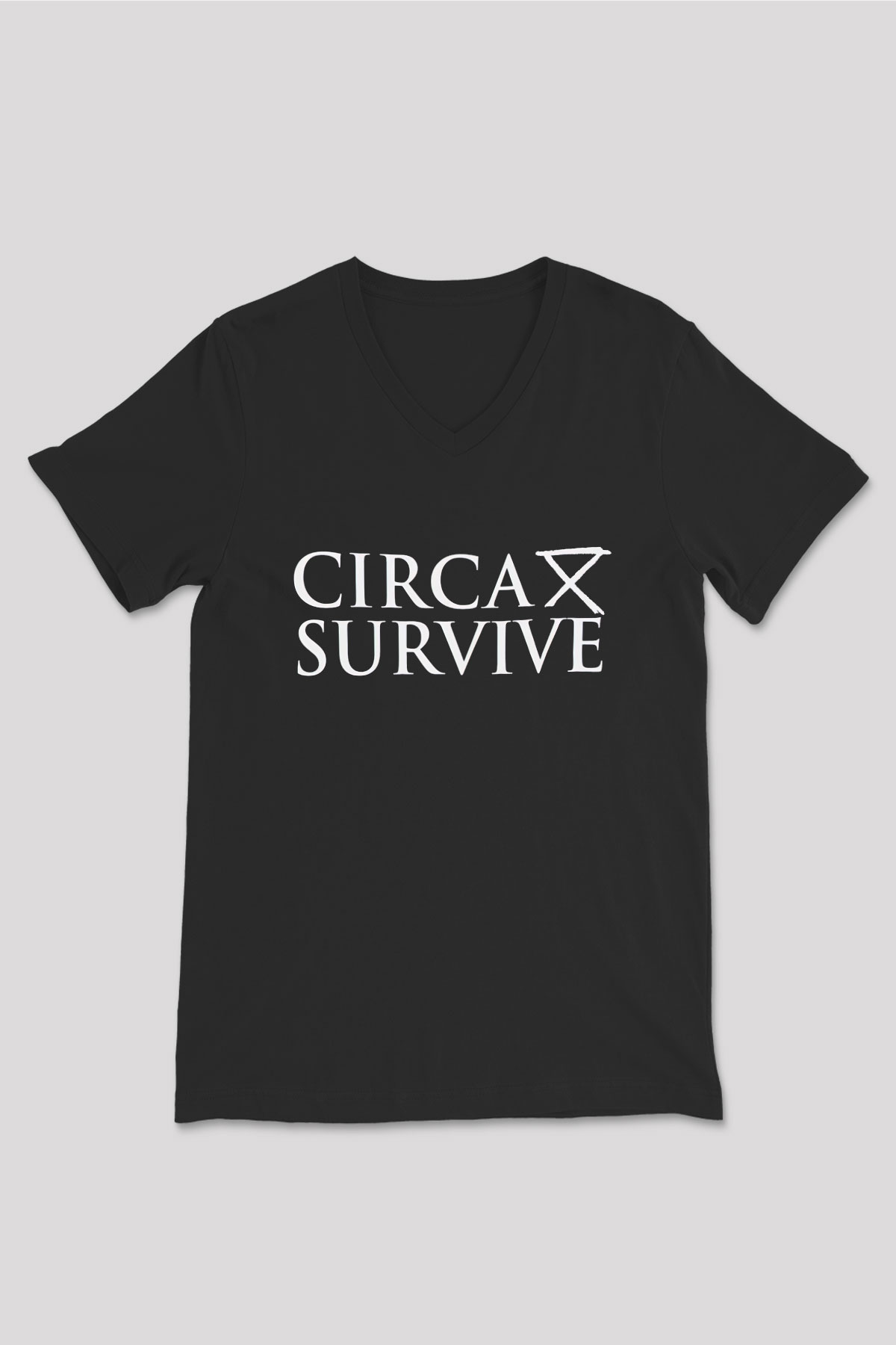 Circa Survive Siyah Unisex V Yaka Tişört T-Shirt