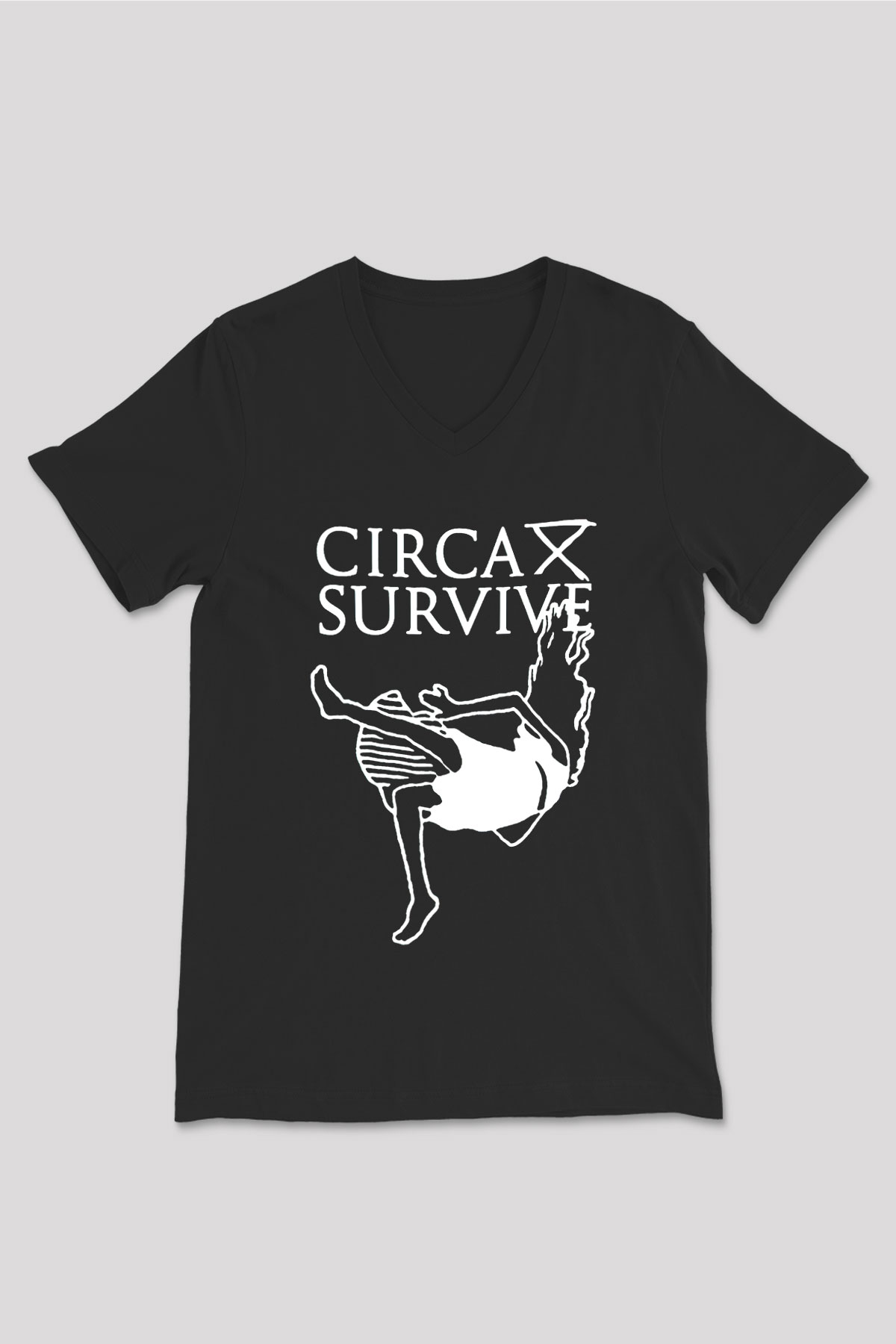 Circa Survive Siyah Unisex V Yaka Tişört