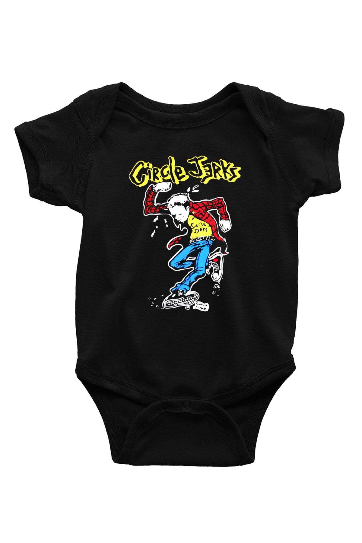 Circle Jerks Baskılı Siyah Bebek Body - Zıbın