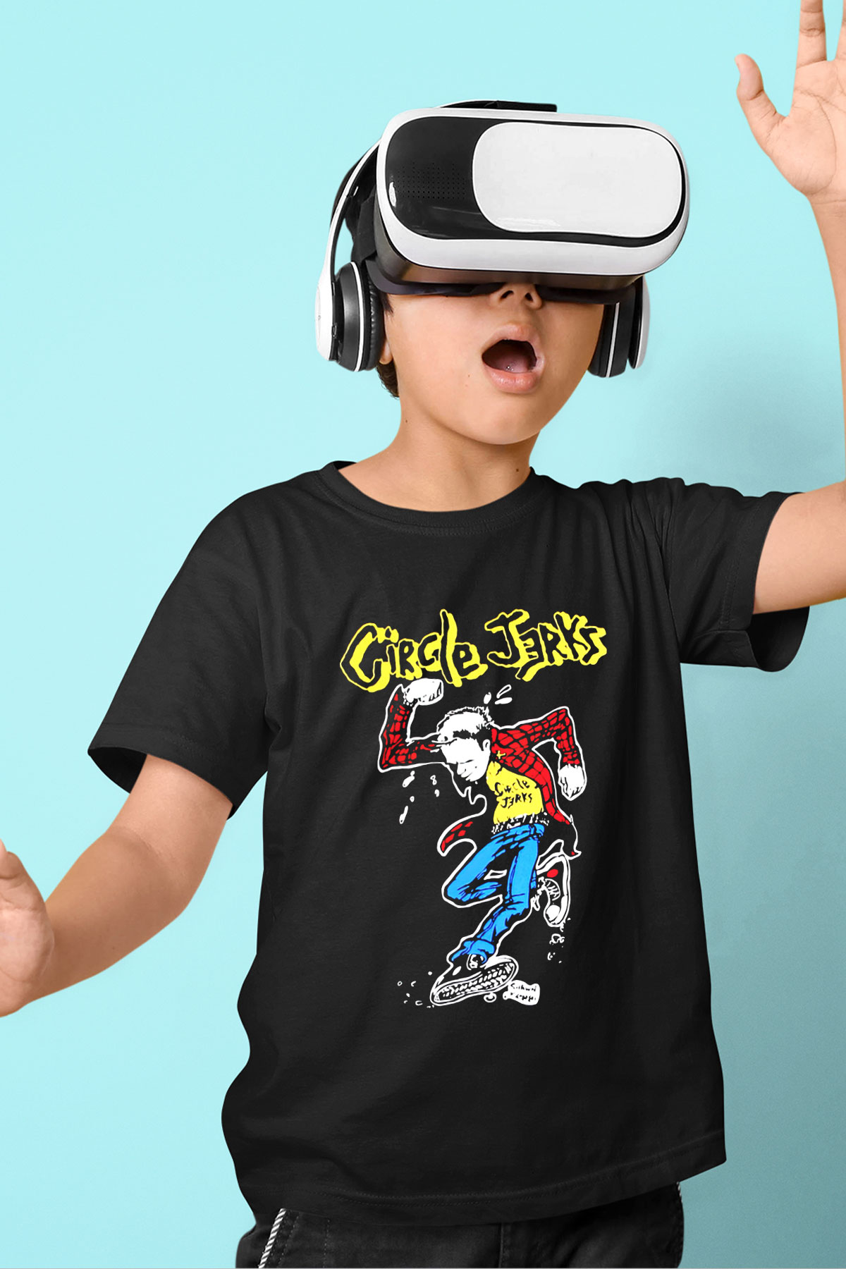 Circle Jerks Baskılı Siyah Unisex Çocuk Tişört
