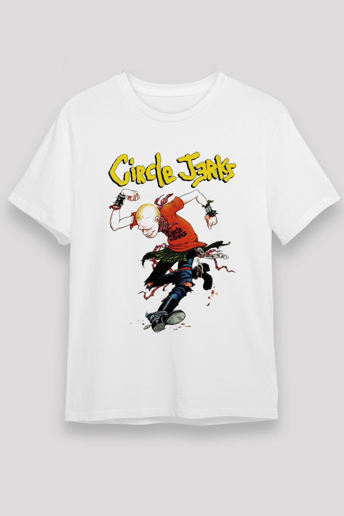 Circle Jerks Beyaz Unisex Tişört T-Shirt - TişörtFabrikası