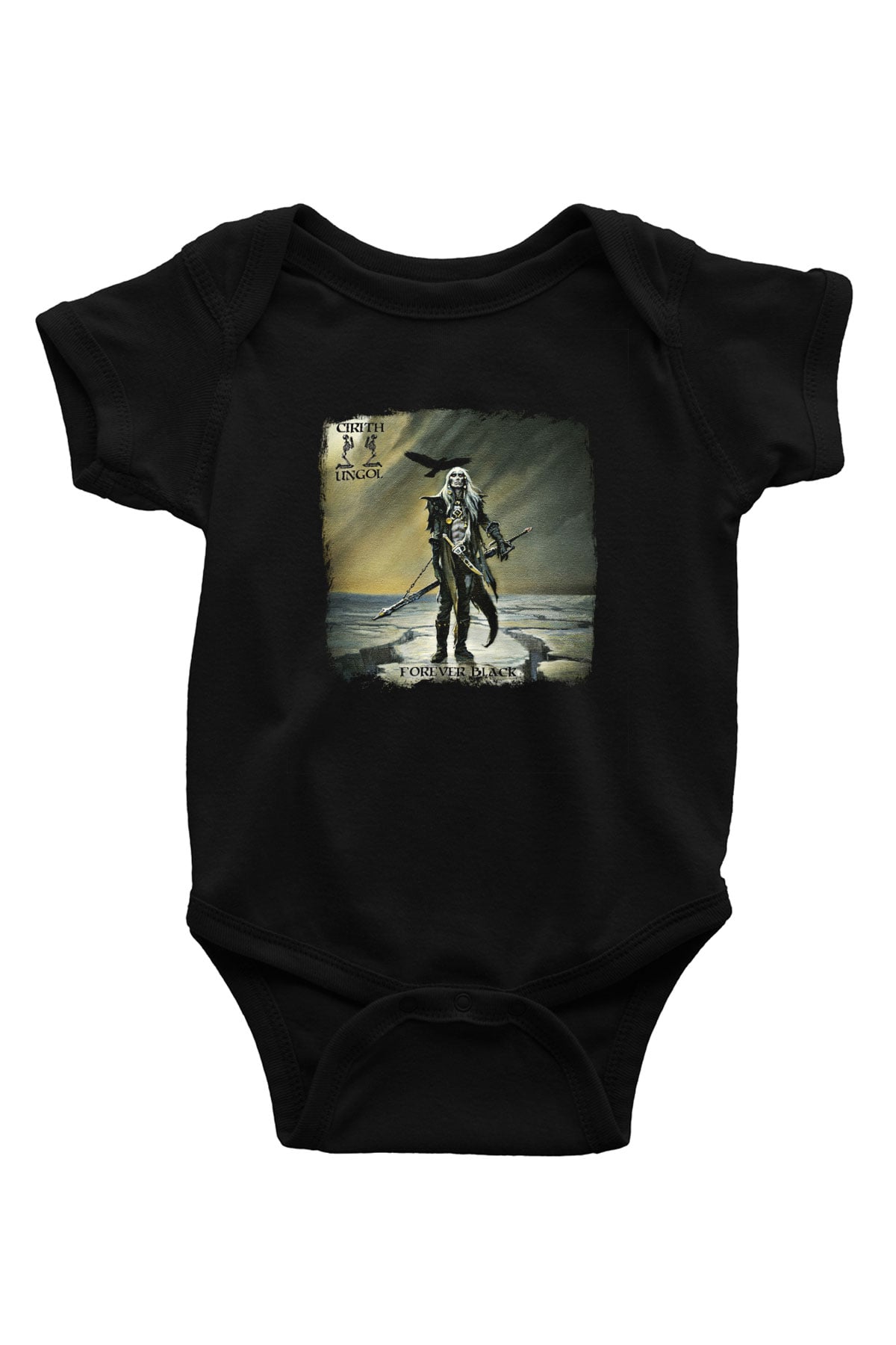 Cirith Ungol Baskılı Unisex Siyah Bebek Body - Zıbın