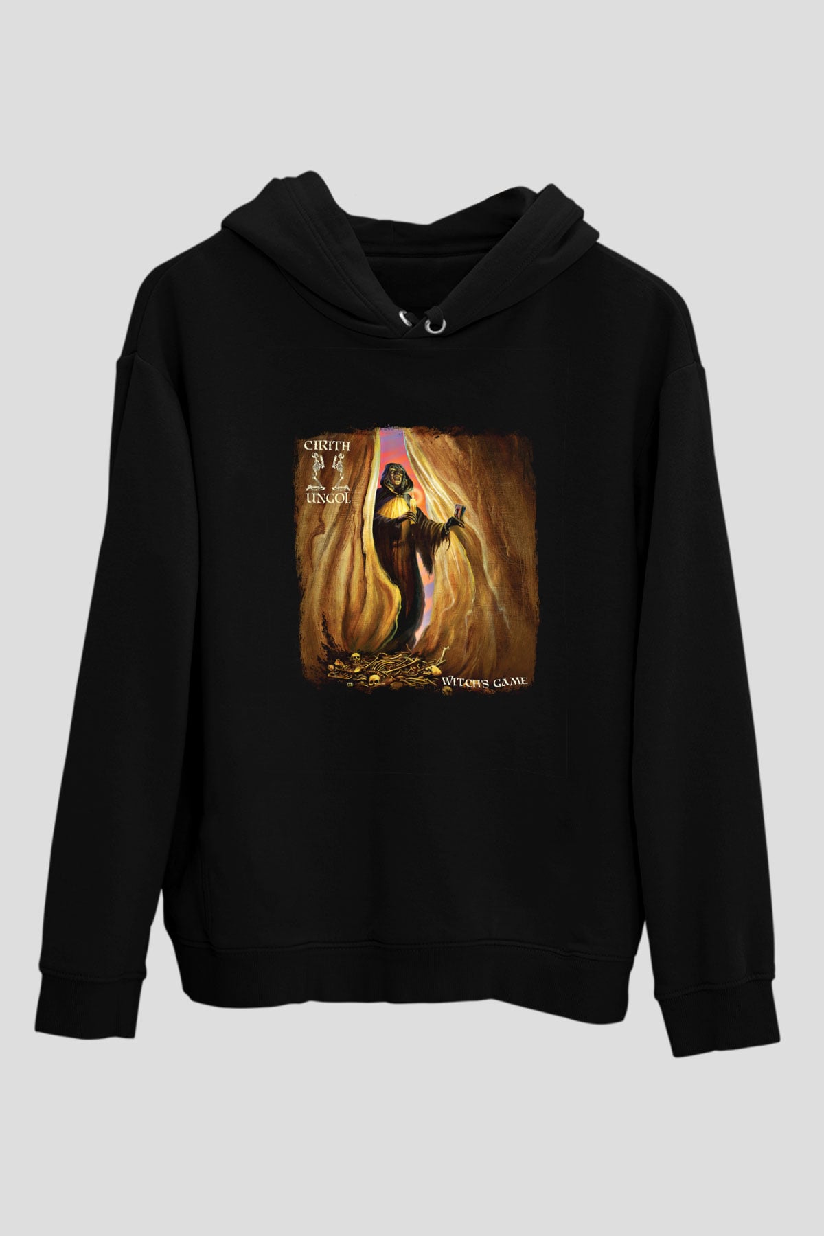 Cirith Ungol Baskılı Unisex Siyah Hoodie