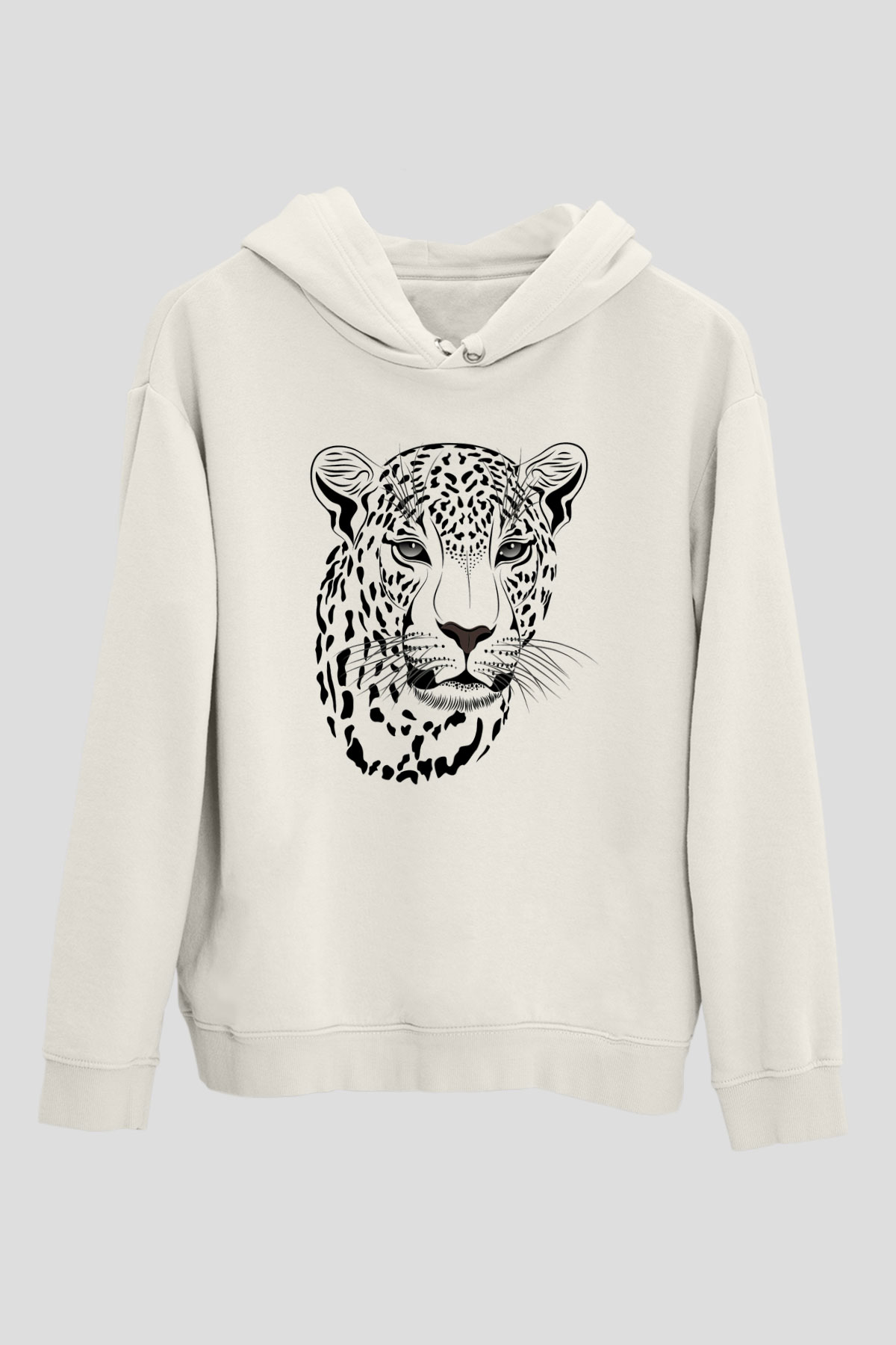Çita Beyaz Unisex Kapşonlu Sweatshirt