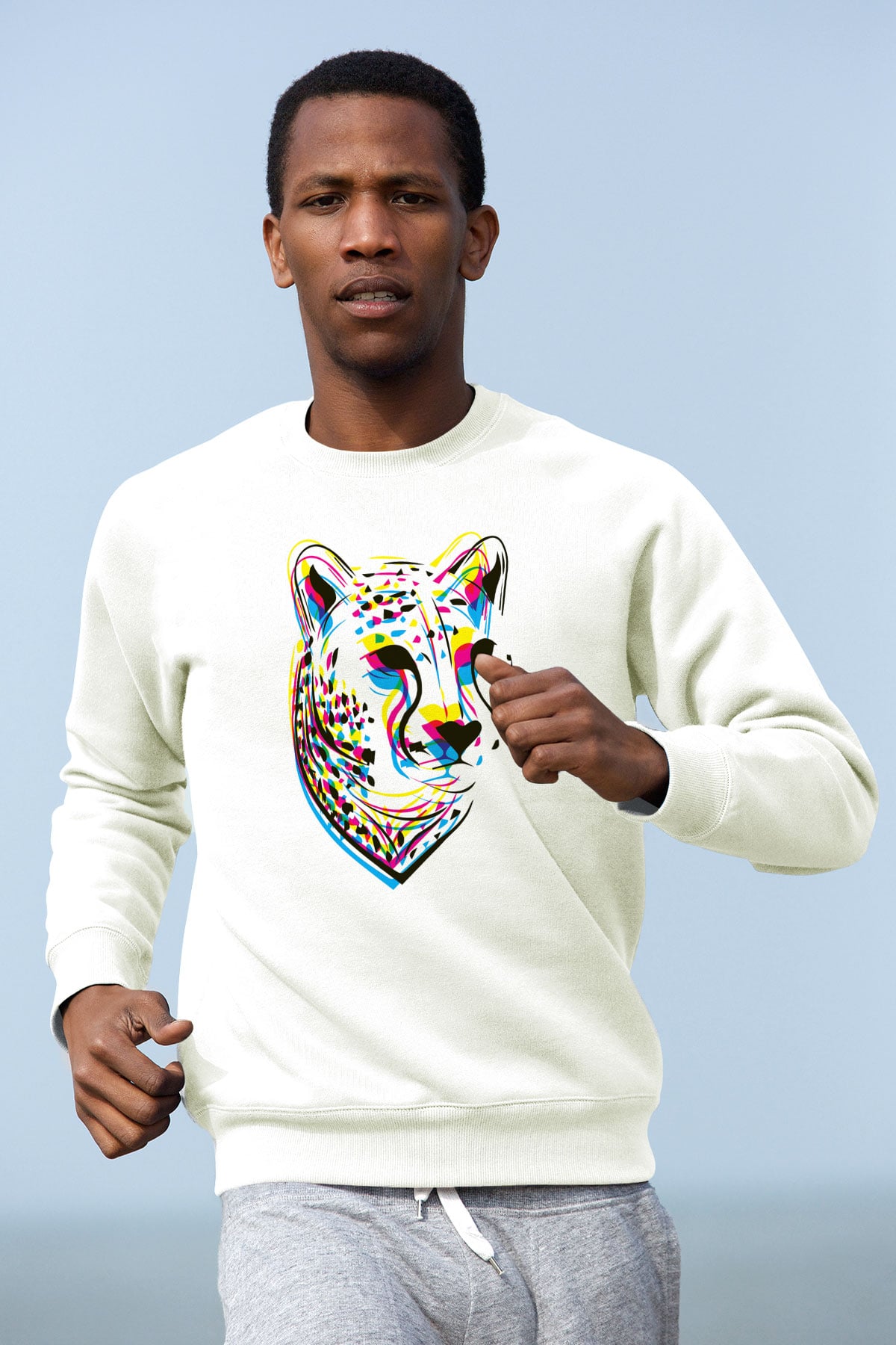 Çita Beyaz Unisex Sweatshirt