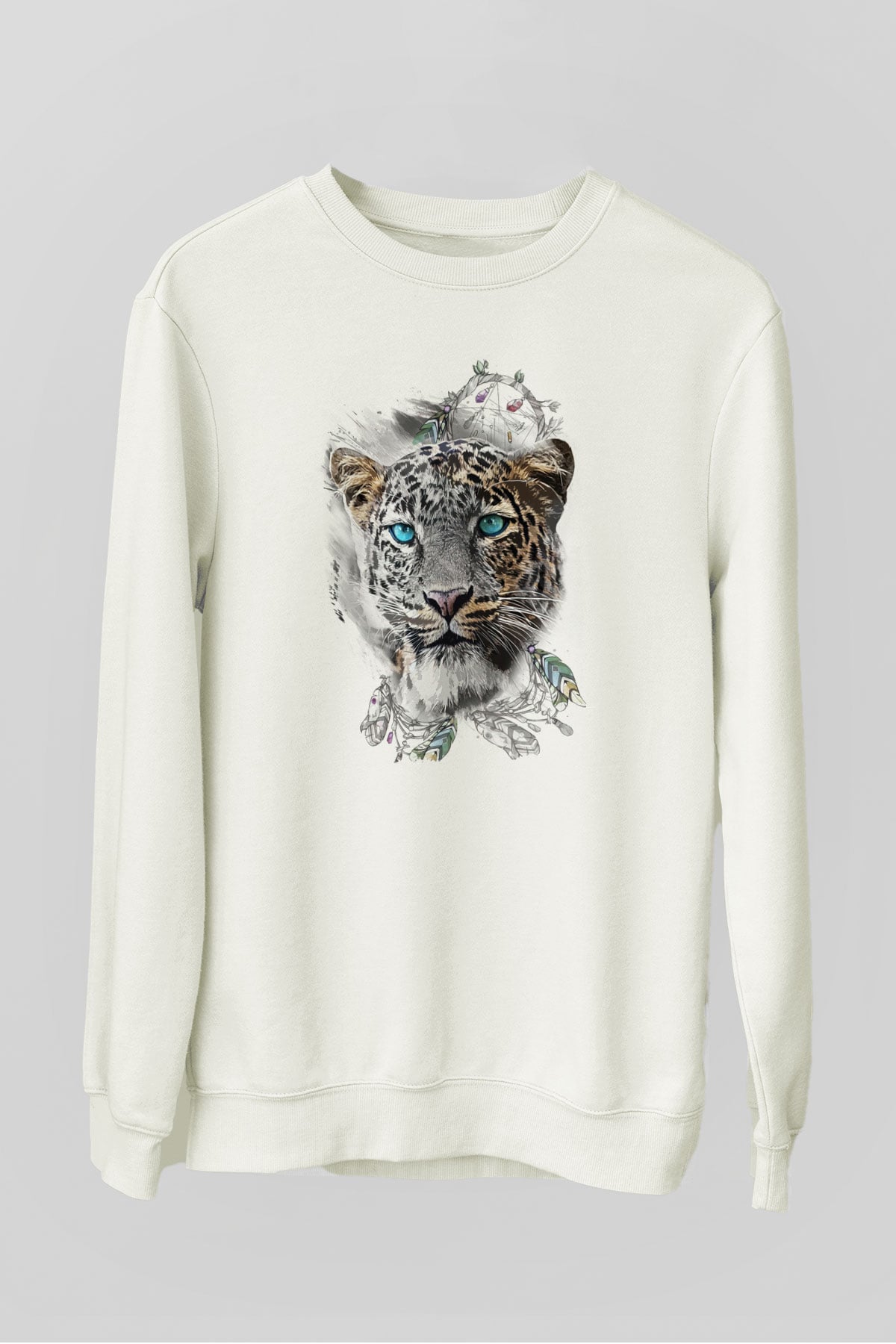 Çita Beyaz Unisex Sweatshirt