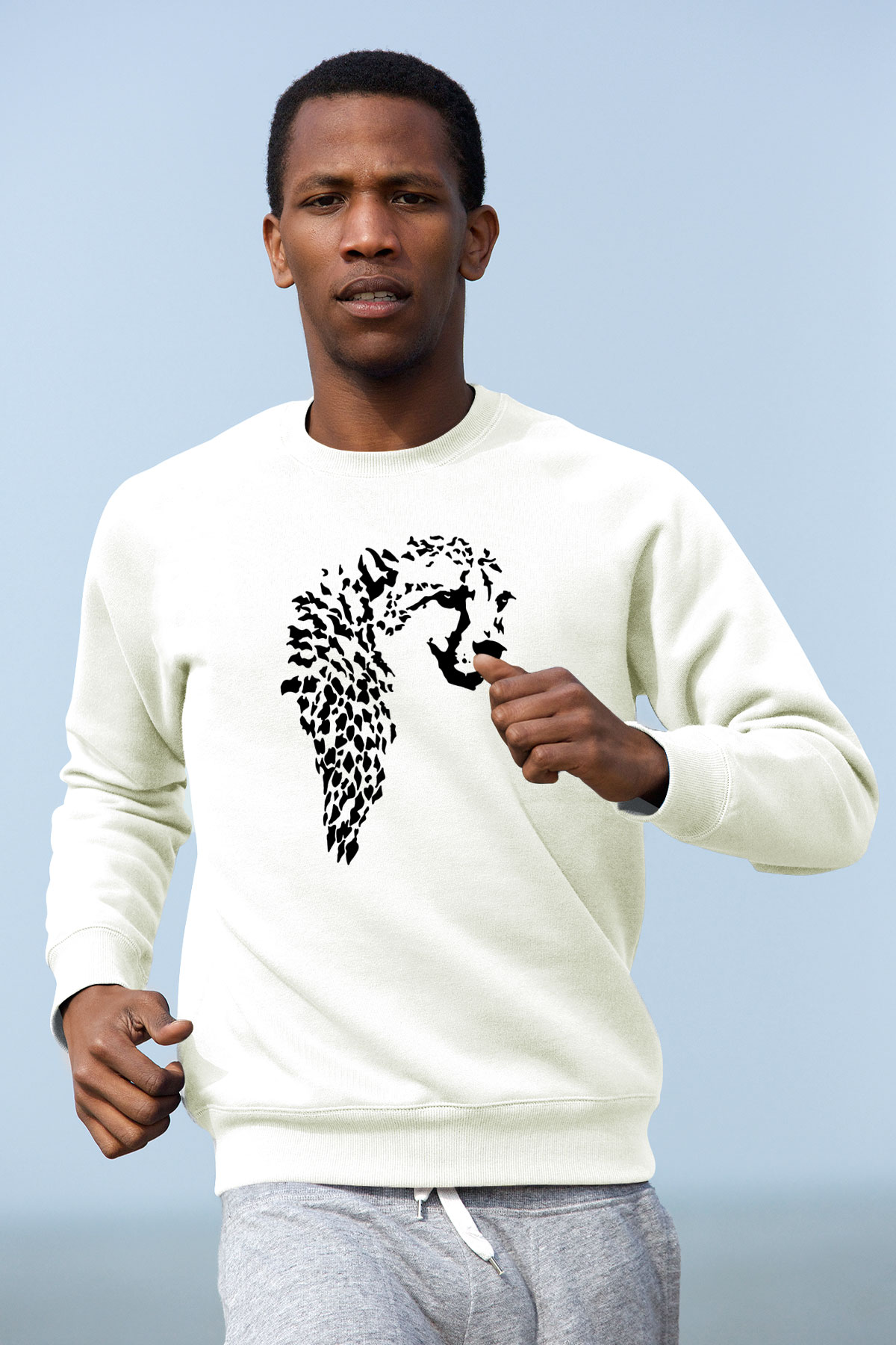 Çita Beyaz Unisex Sweatshirt