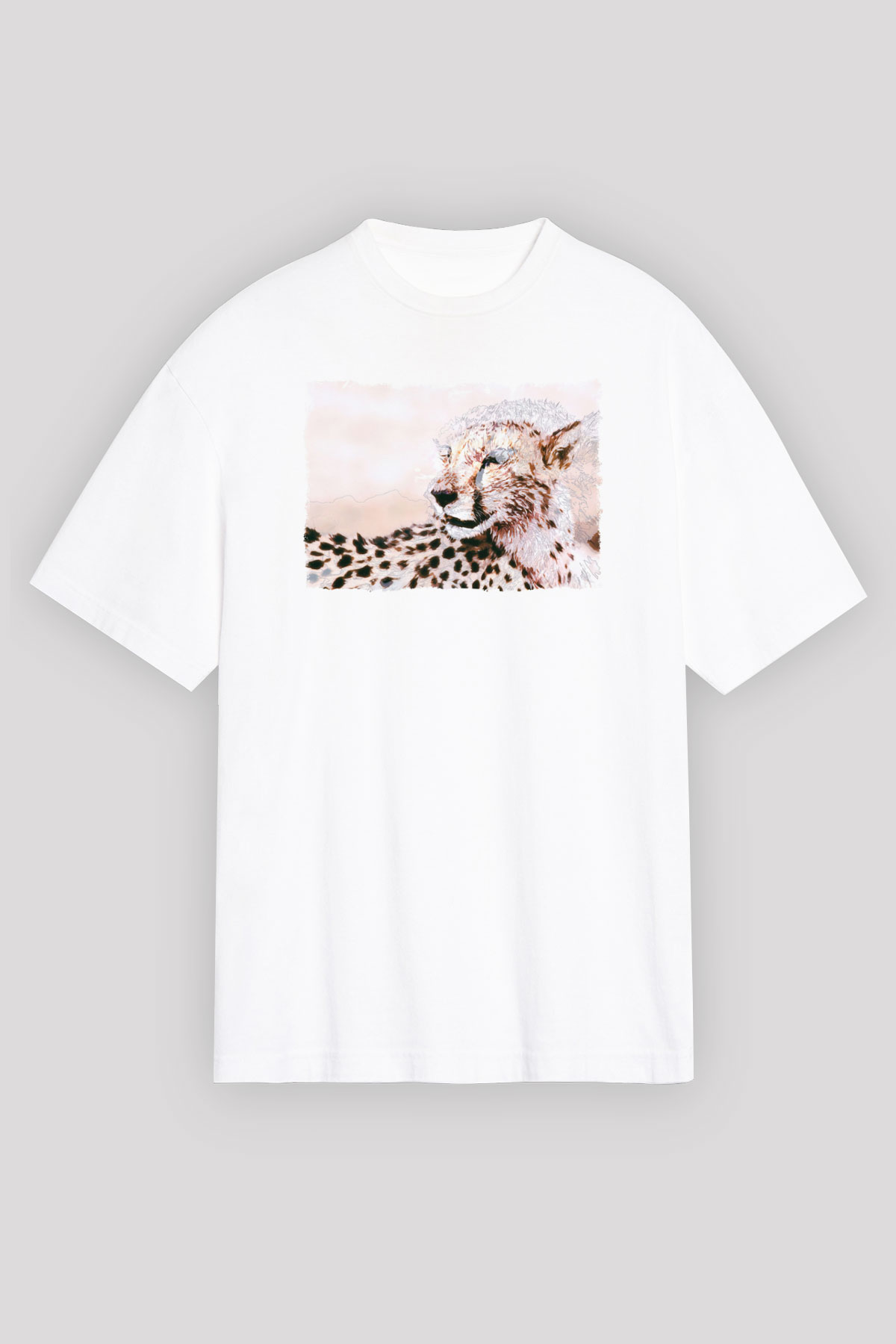 Çita Beyaz Oversize Tişört Oversize T-shirt - TişörtFabrikası