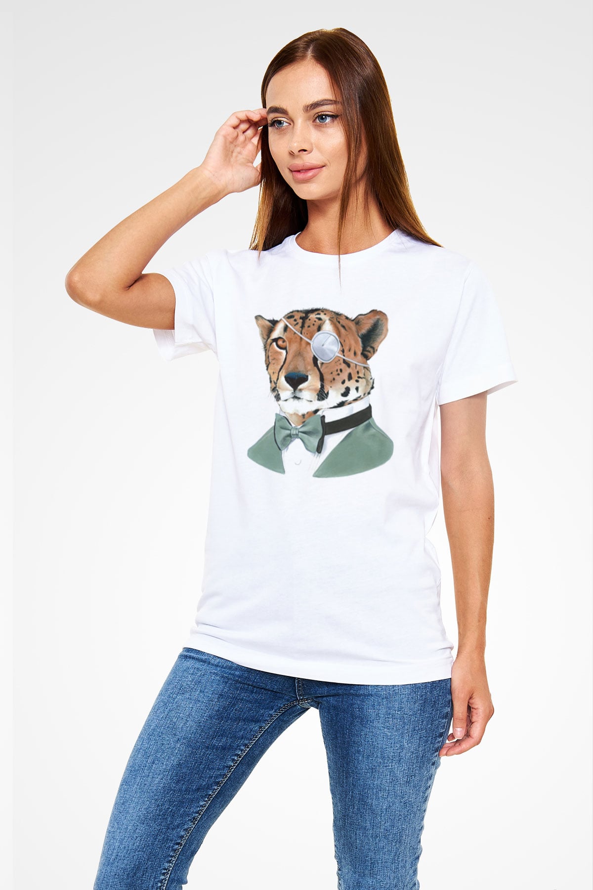 Çita Beyaz Unisex Tişört T-Shirt - TişörtFabrikası