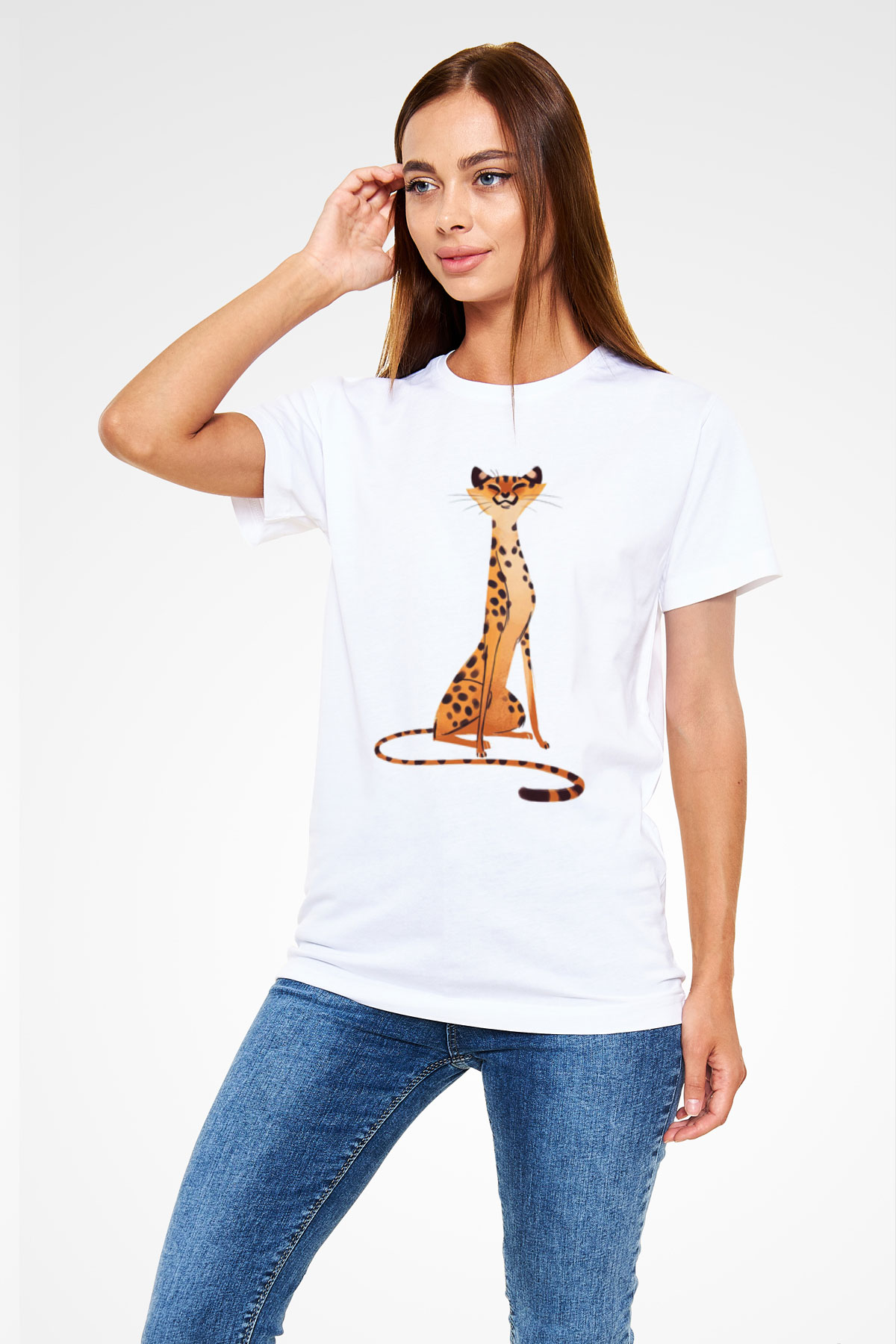 Çita Beyaz Unisex Tişört T-Shirt - TişörtFabrikası