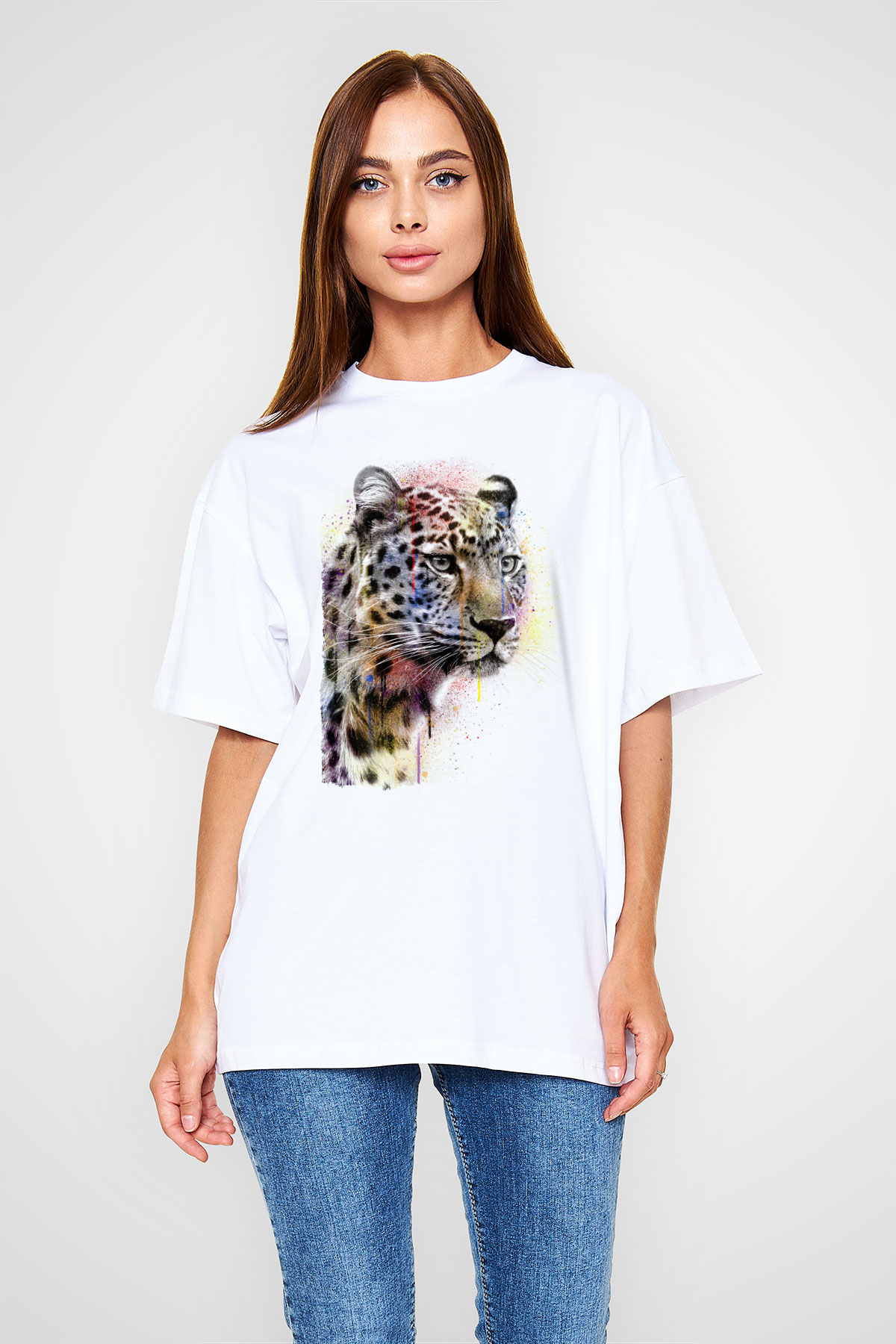 Çita Beyaz Oversize Tişört Oversize T-shirt - TişörtFabrikası