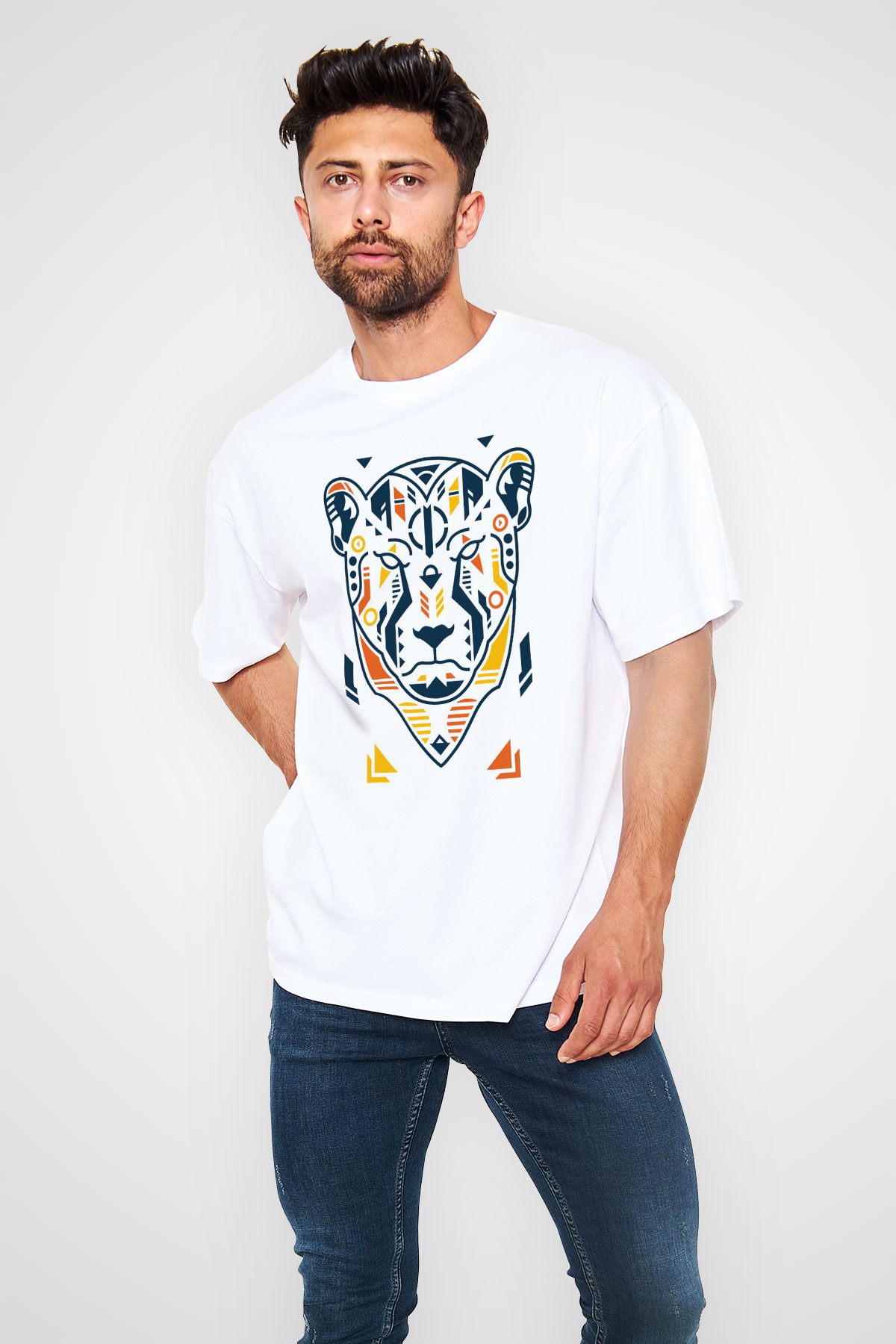 Çita Beyaz Oversize Tişört Oversize T-shirt - TişörtFabrikası