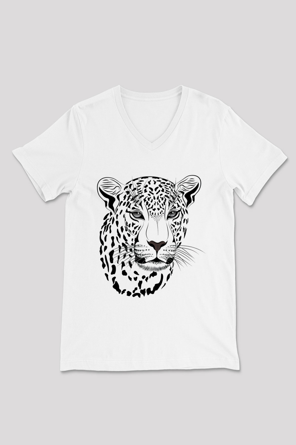 Çita Beyaz Unisex V Yaka Tişört T-Shirt
