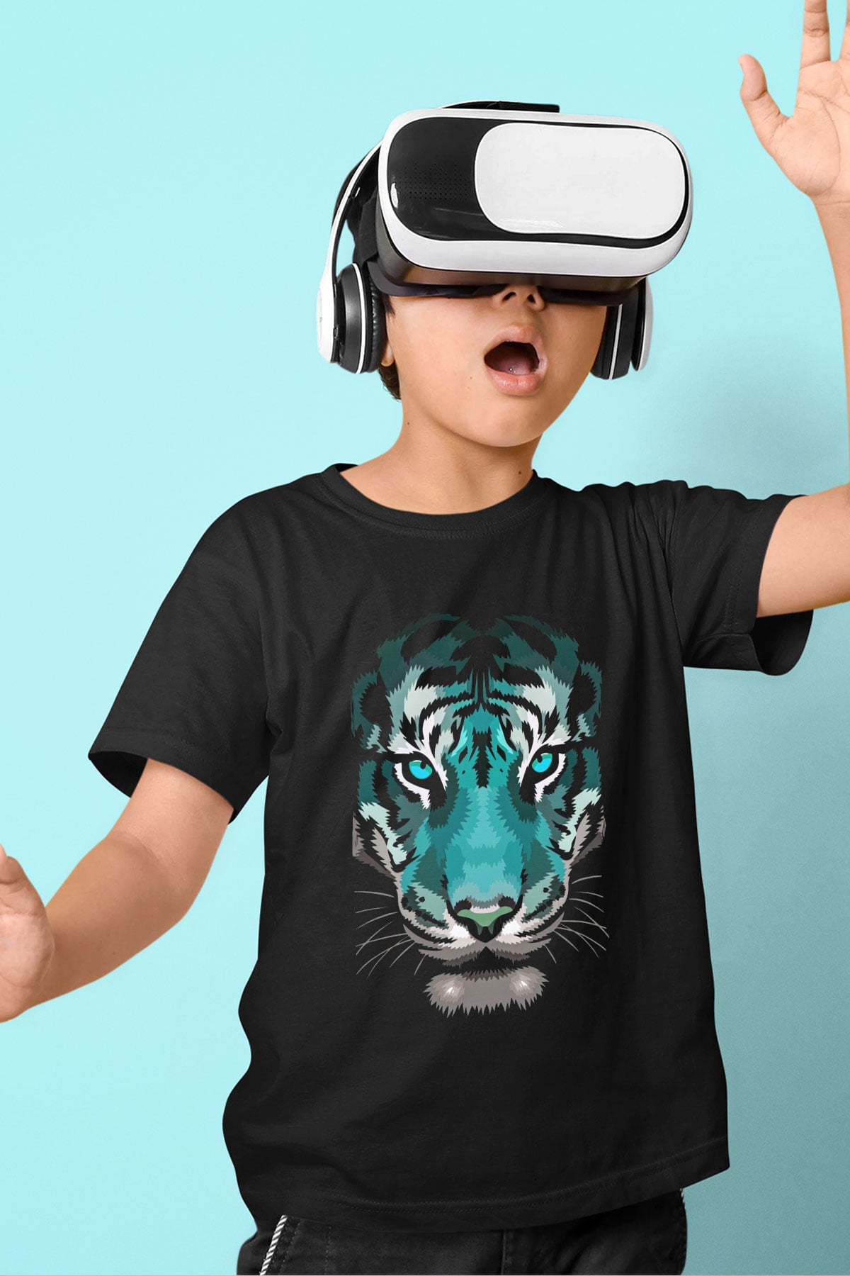 Çita Siyah Unisex Çocuk Tişört