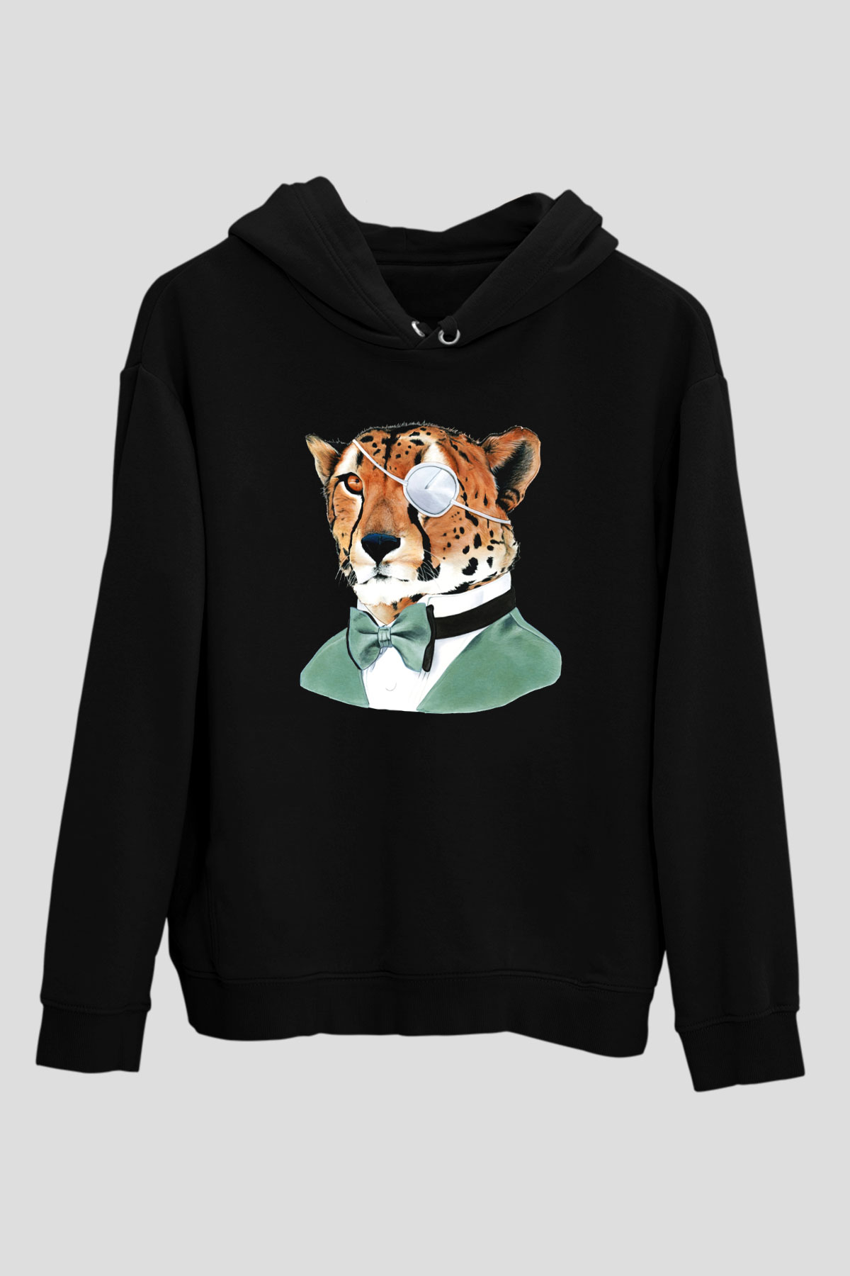 Çita Siyah Unisex Hoodie